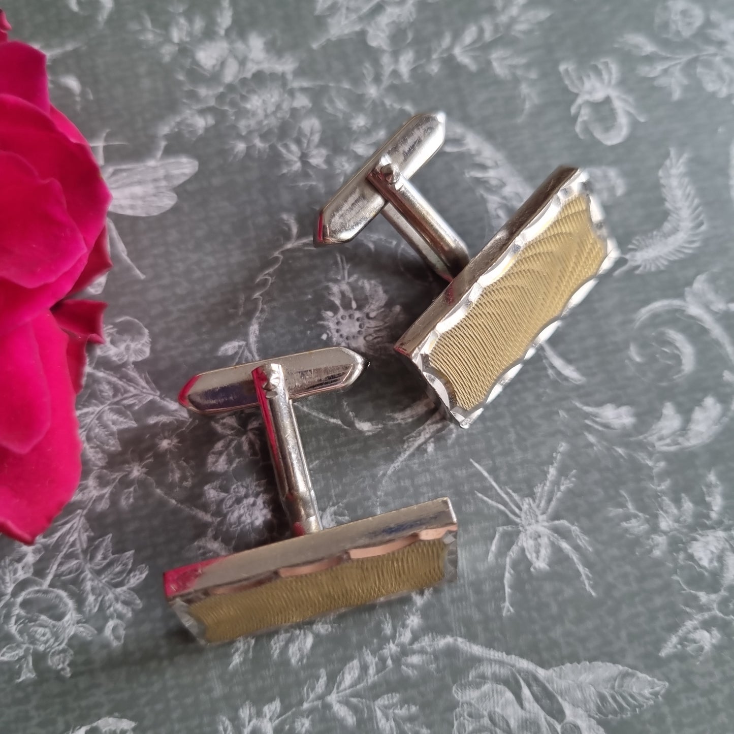 Alte Manschettenknöpfe W.Germany Silberfarbend Vintage Retro Geschenk Handarbeit Groß