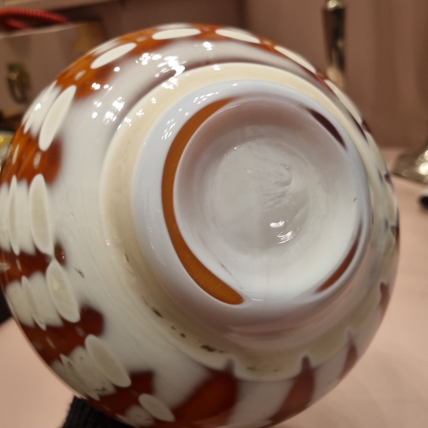 FS Prokuplje Jugoslavija Vintage Glas Vase Okka weiß mit Henkel