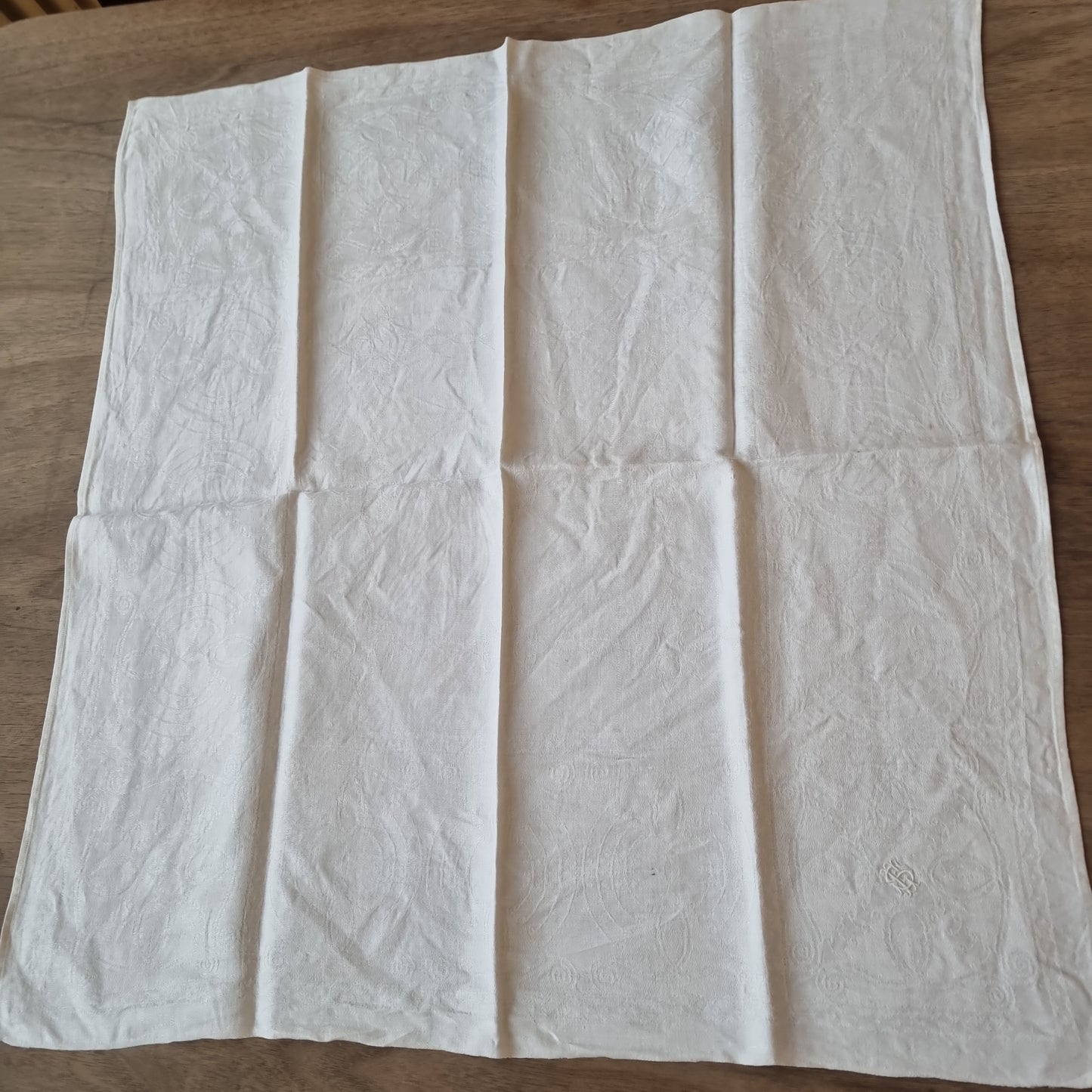 2x Antike Jugendstil Stoffservietten Servietten mit Initialen S.G