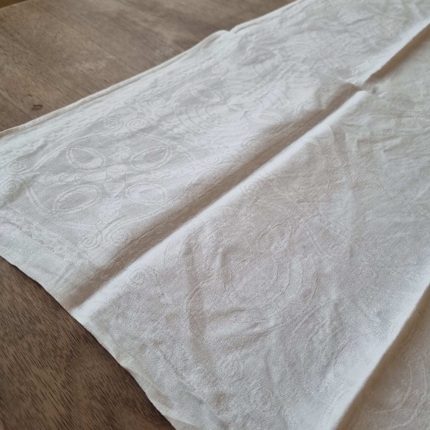 2x Antike Jugendstil Stoffservietten Servietten mit Initialen S.G
