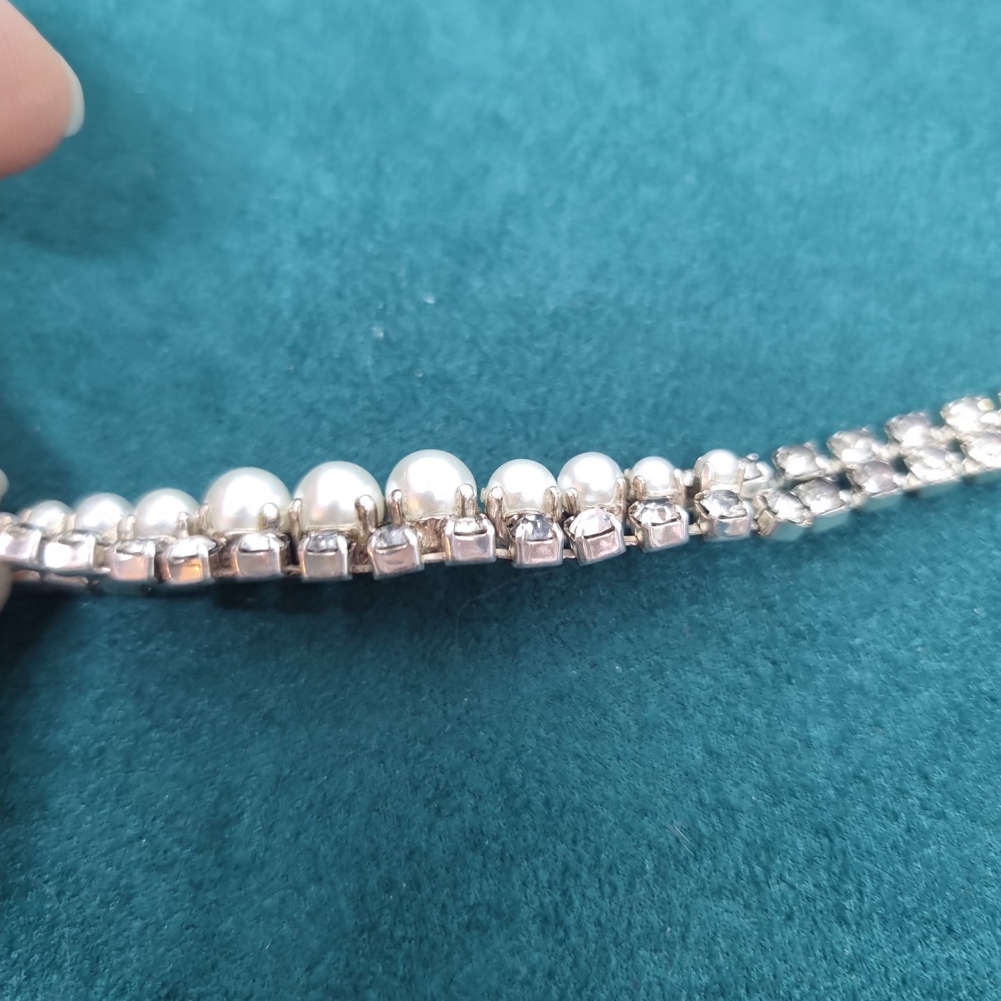 Strassstein Armband Vintage Strass Kette Modeschmuck funkelnde Steine Perlen