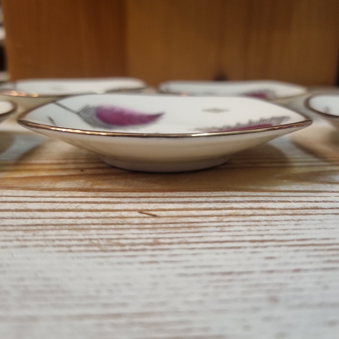 4x kleine Vintage Teller Porzellan zum Servieren Snackteller Nierenfömig