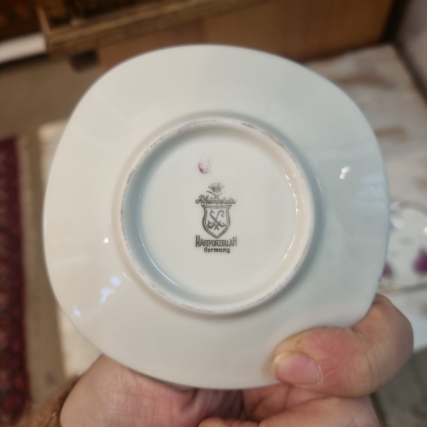 4x kleine Vintage Teller Porzellan zum Servieren Snackteller Nierenfömig