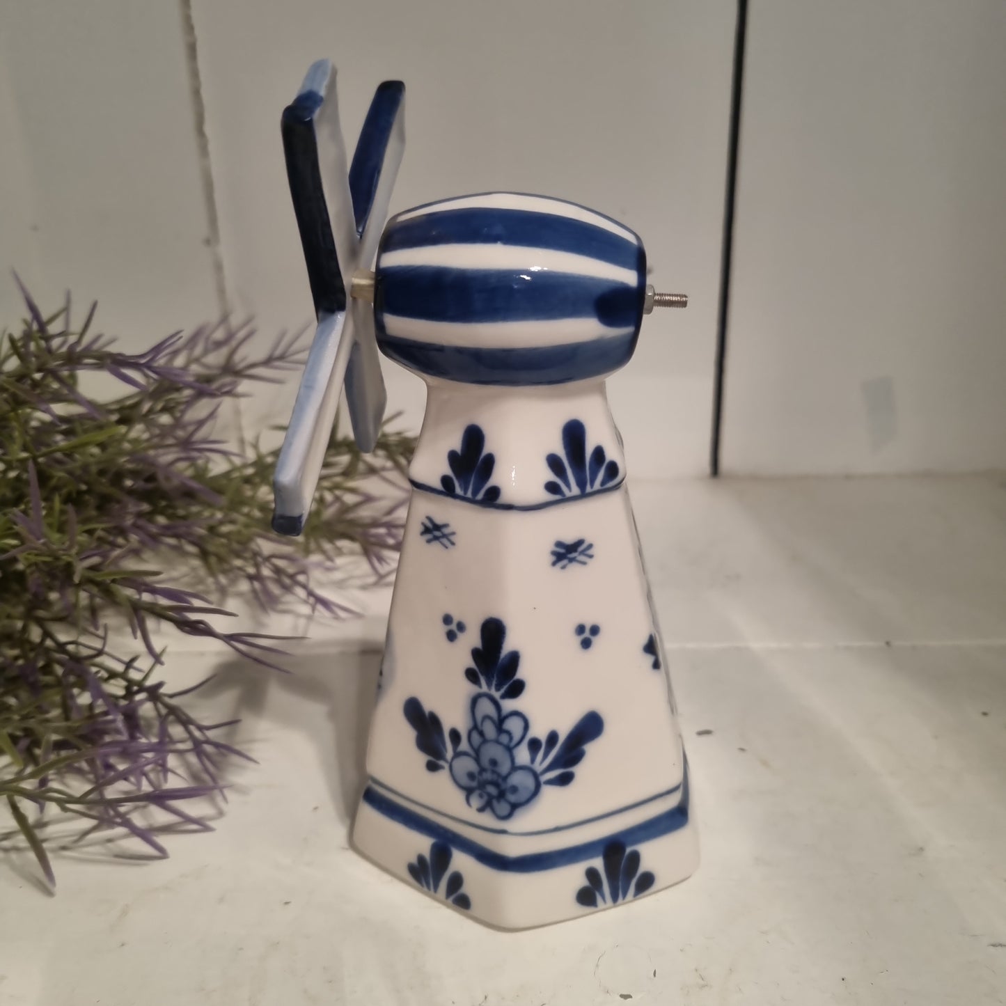 Porzellan Mühle Holland Motiv Indisch Blau Windmühle Vintage