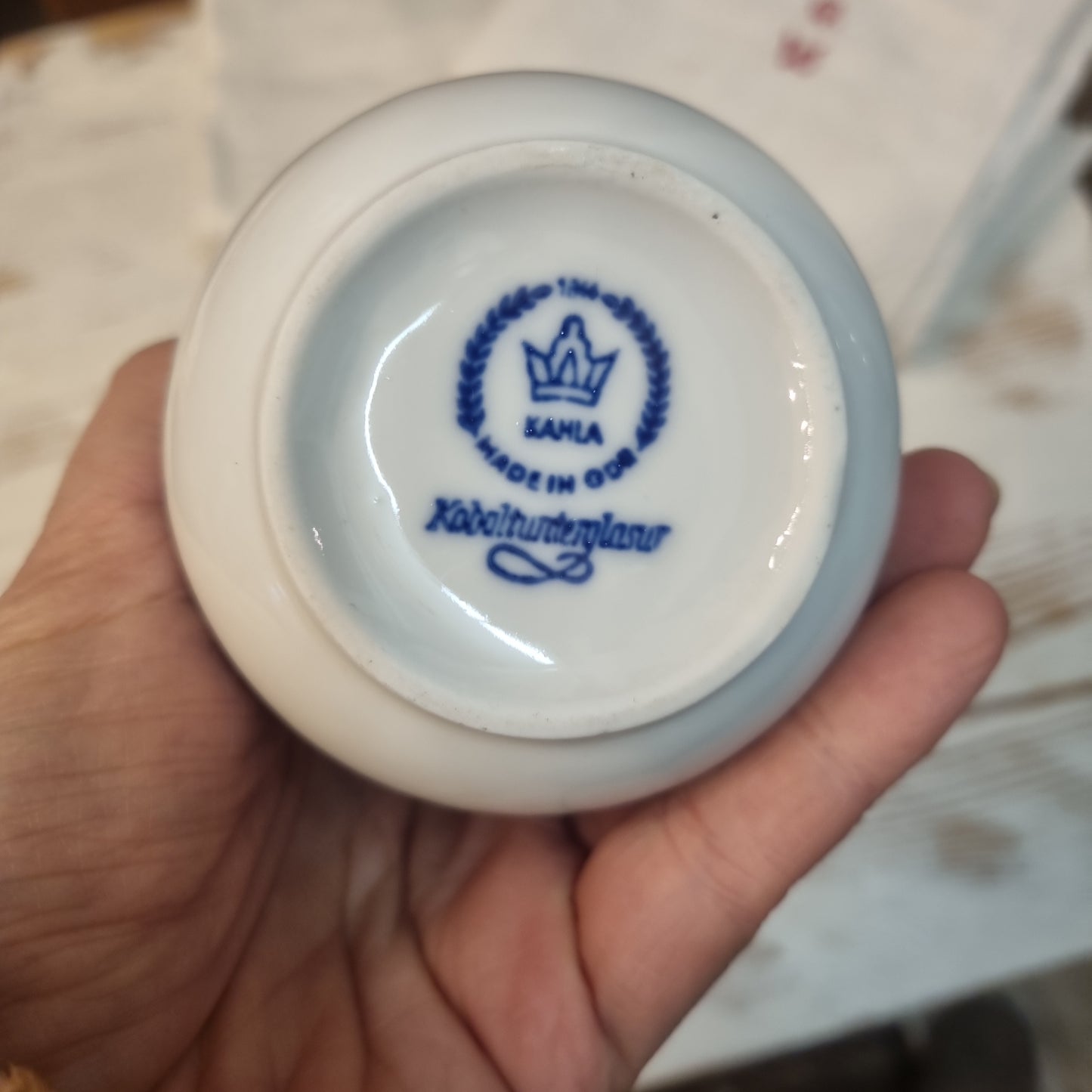 Altes Milchkännchen Sahnekännchen Indisch Blau Zwiebelblau Kobalt Vintage DDR Kahla