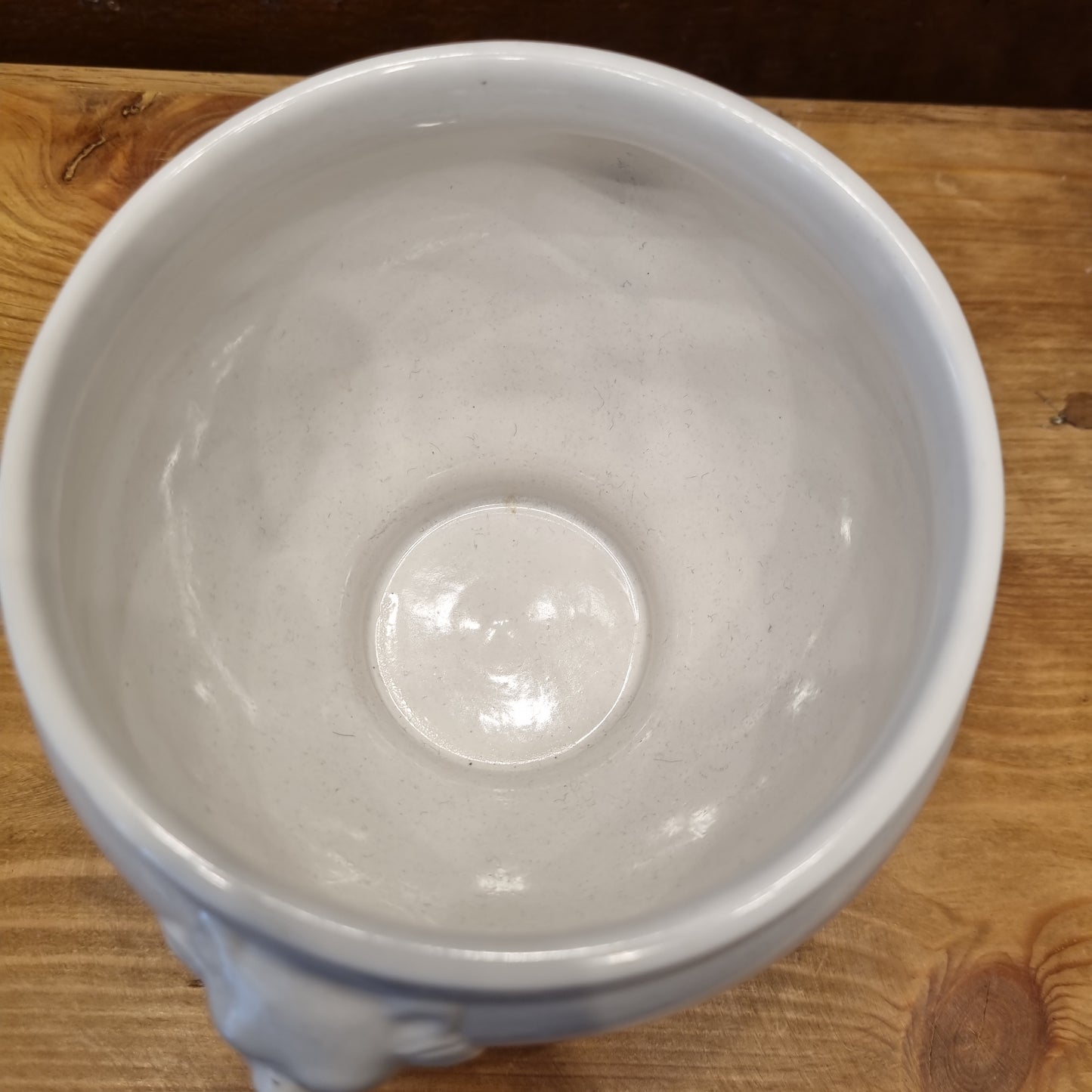 Antike Vintage Französische Löwenkopf Schüssel weiß