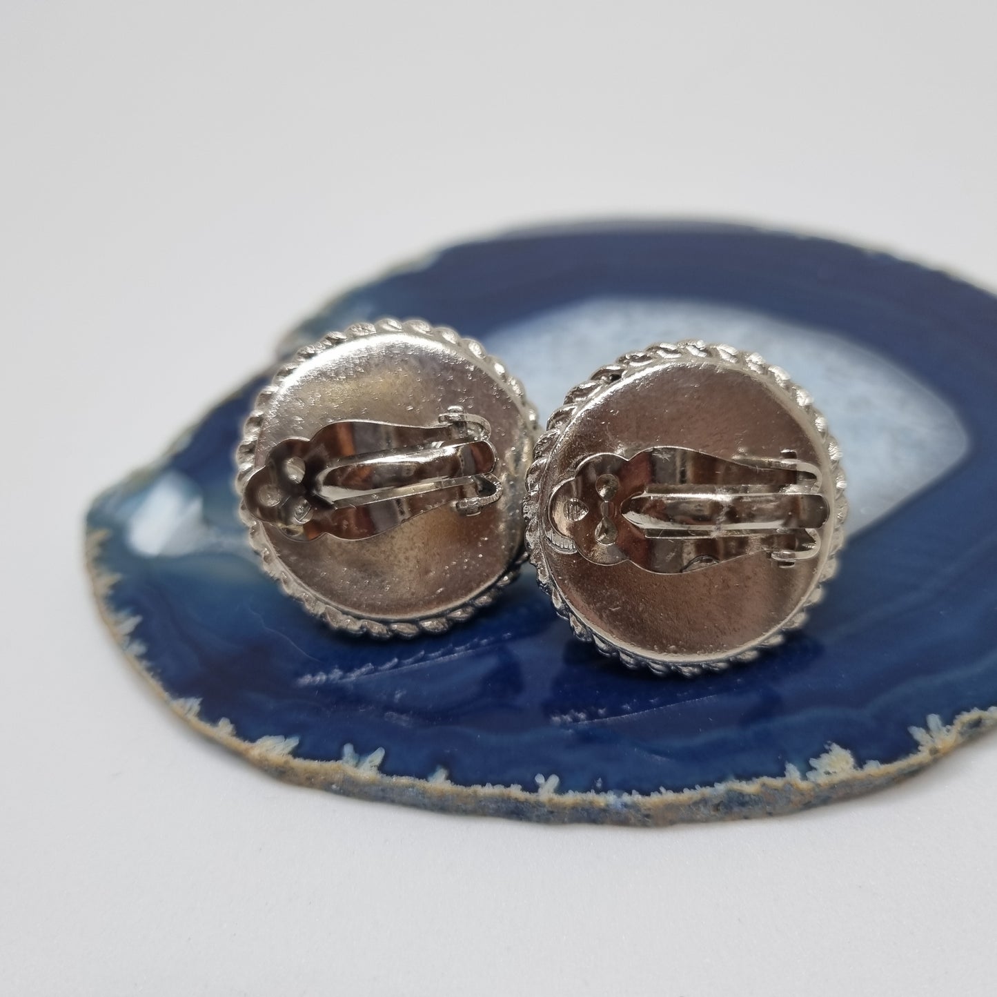 Vintage 50er Jahre Massive Runway Ohrringe / Made in West Germany Statement Clips Silber