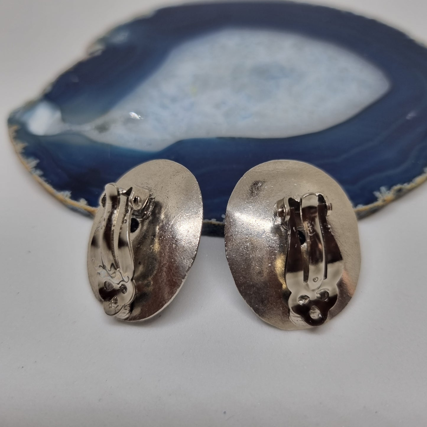 Vintage 50er Jahre Massive Runway Ohrringe / Made in West Germany Statement Clips Silber Gold