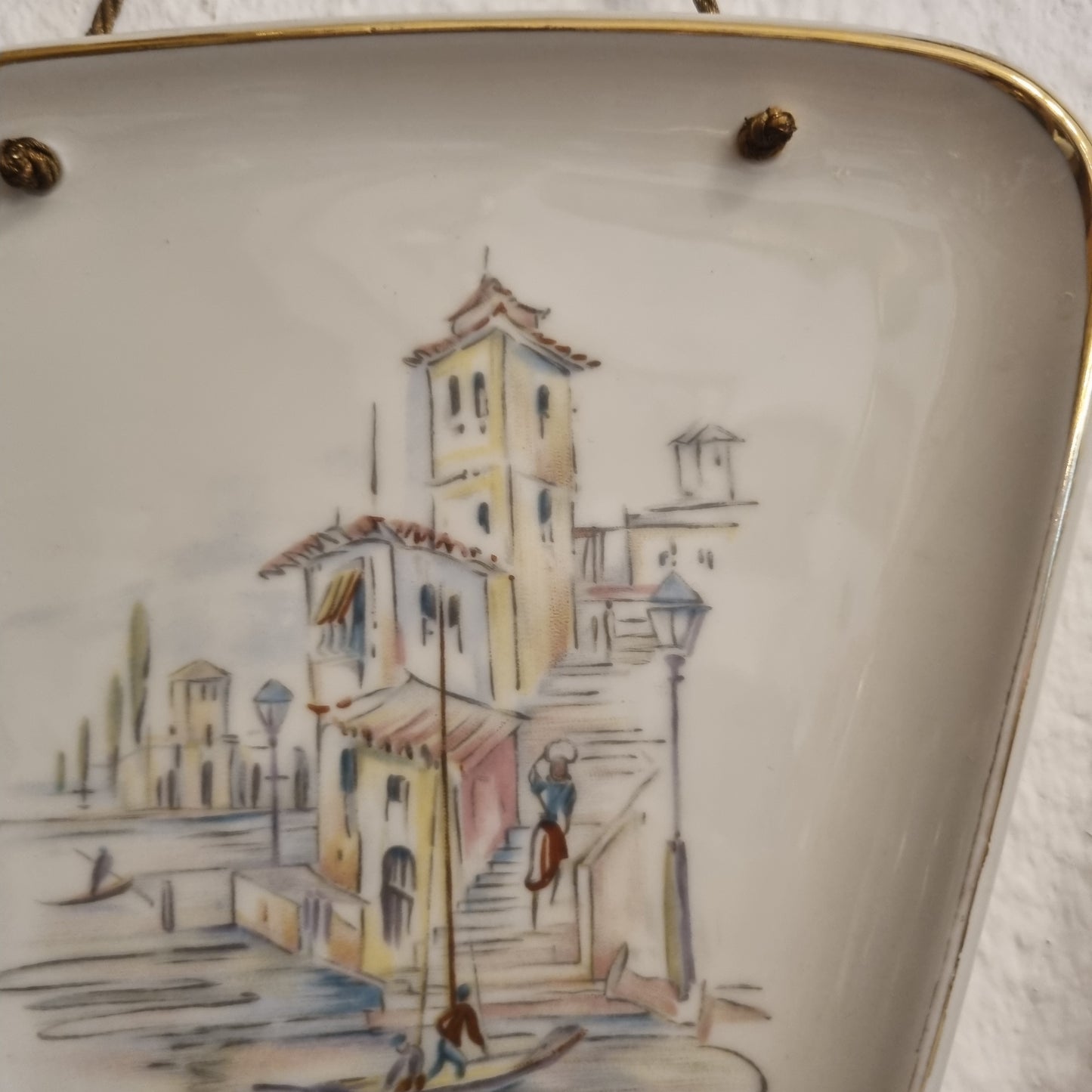 50er Jahre Wandteller Dekoration Italien Venedig Nierenform Tirschenreuth Bavaria Geschenk