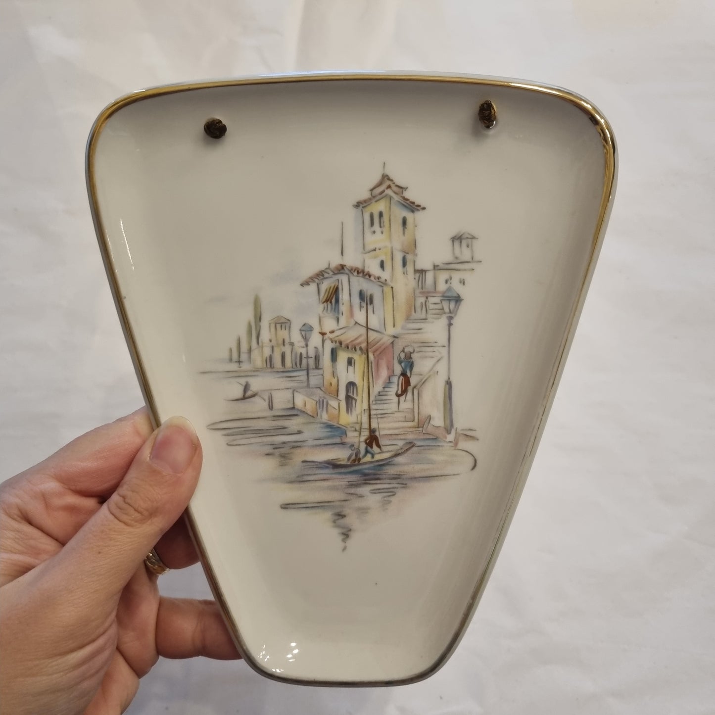 50er Jahre Wandteller Dekoration Italien Venedig Nierenform Tirschenreuth Bavaria Geschenk