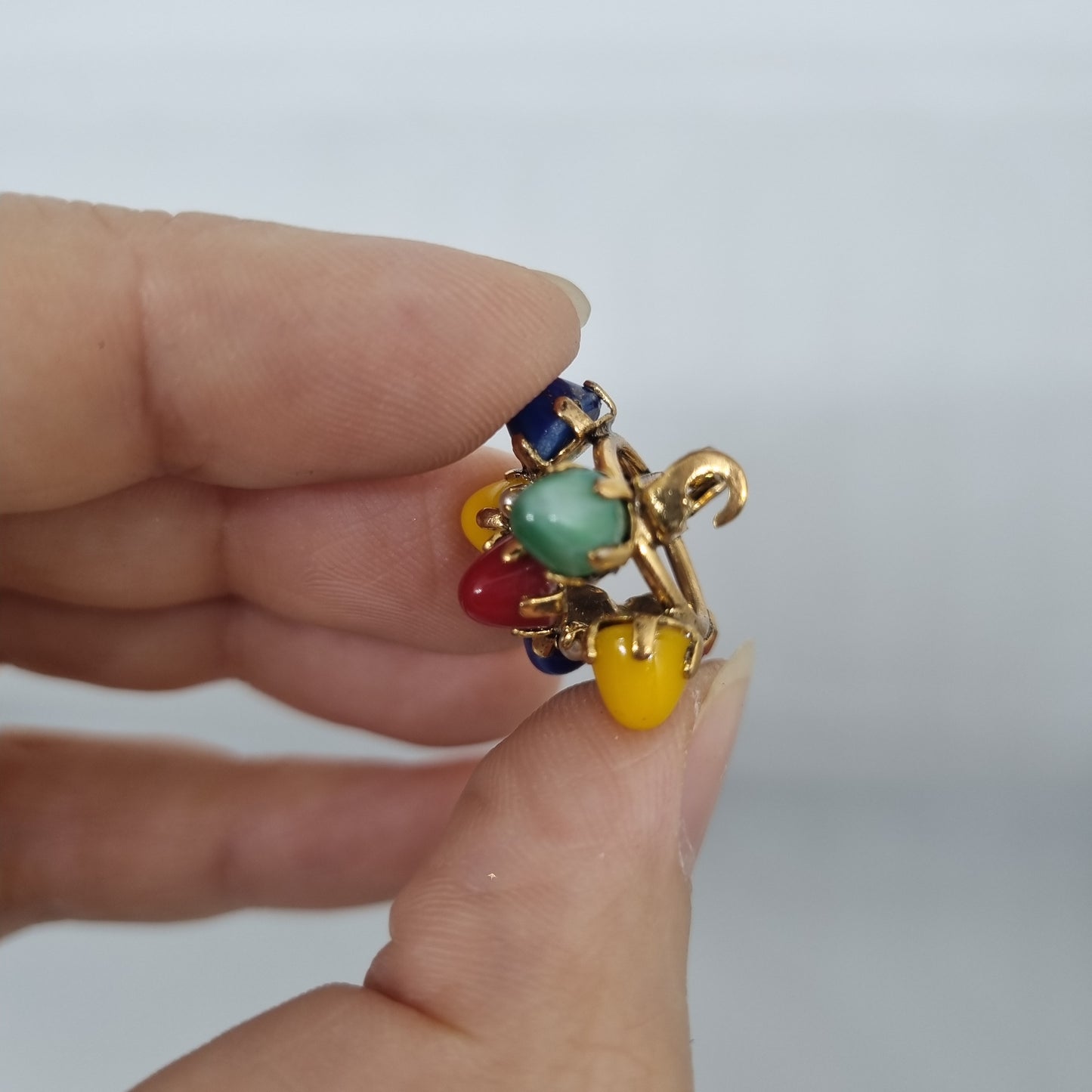 Einzigartige Antik Brosche aus den 50ern Modeschmuck "Gold Colors"