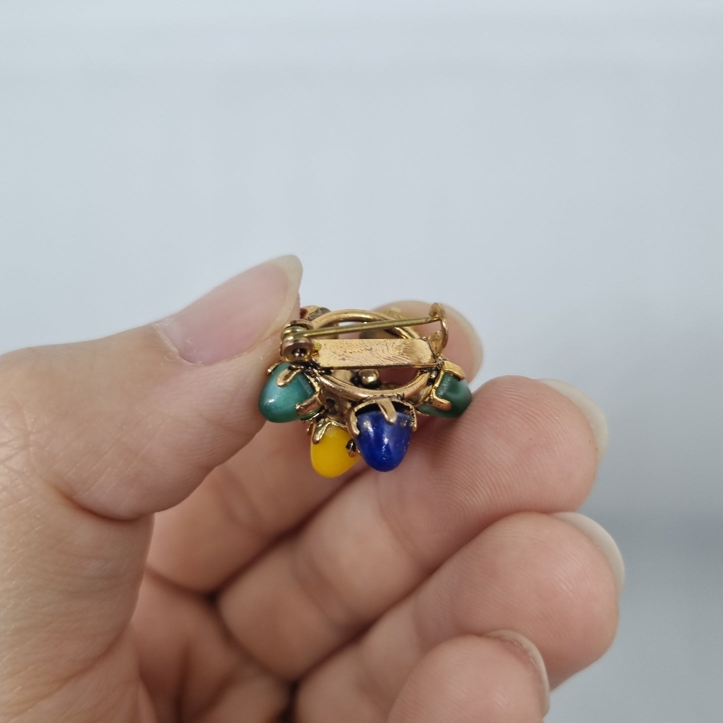 Einzigartige Antik Brosche aus den 50ern Modeschmuck "Gold Colors"