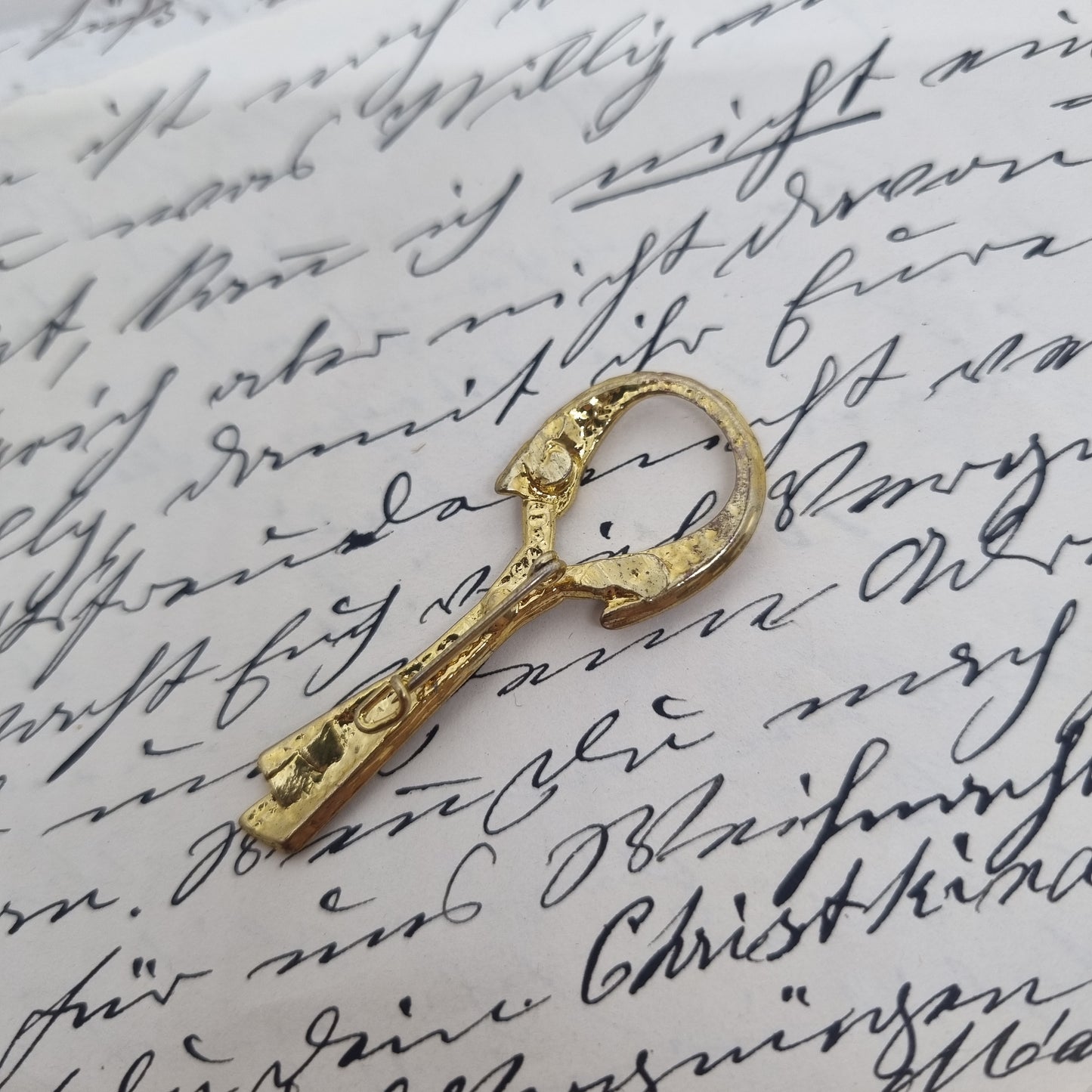 Einzigartige Vintage Brosche Anstecker Antik 50er Jahre Krawatten Motiv