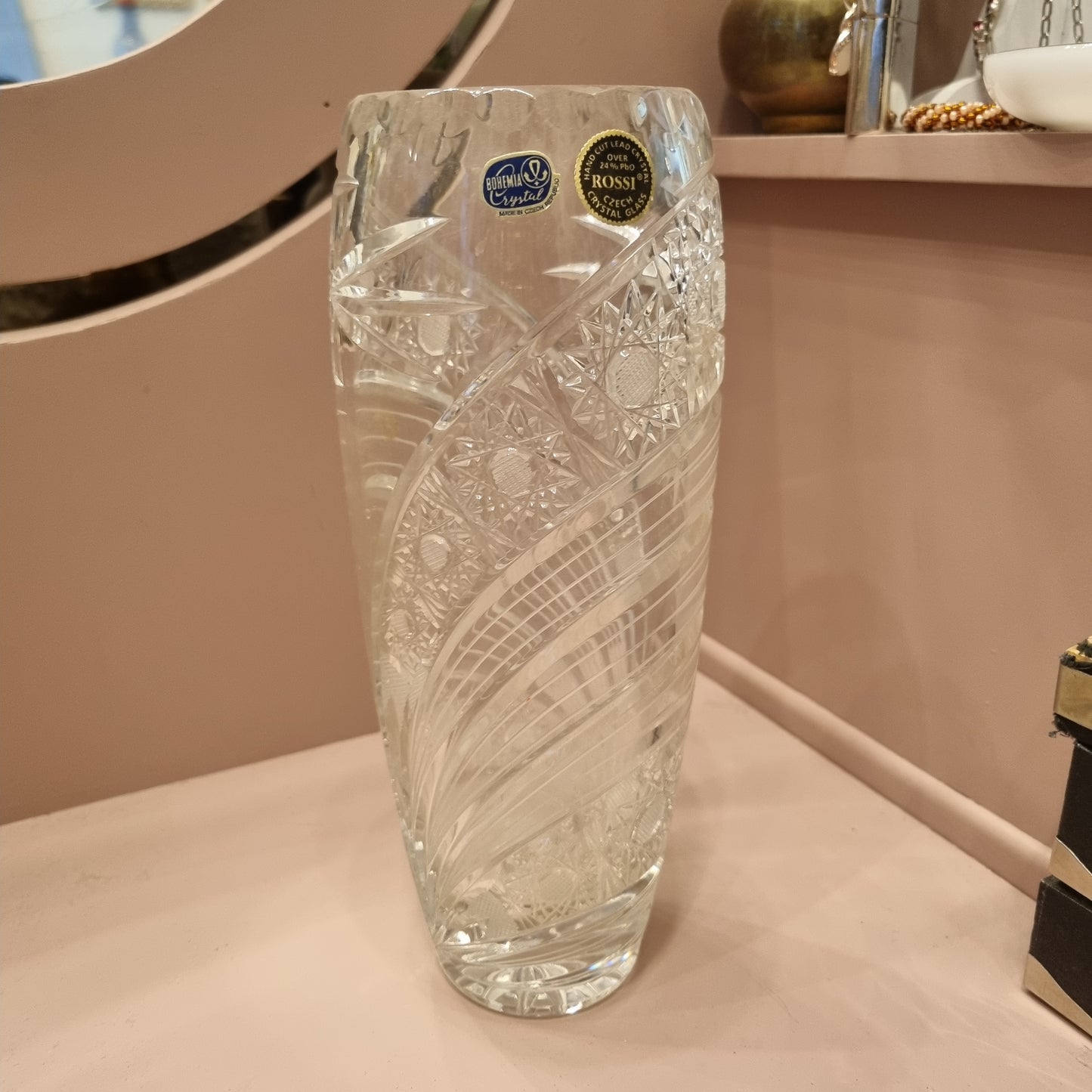 Vintage Kristall Vase Groß