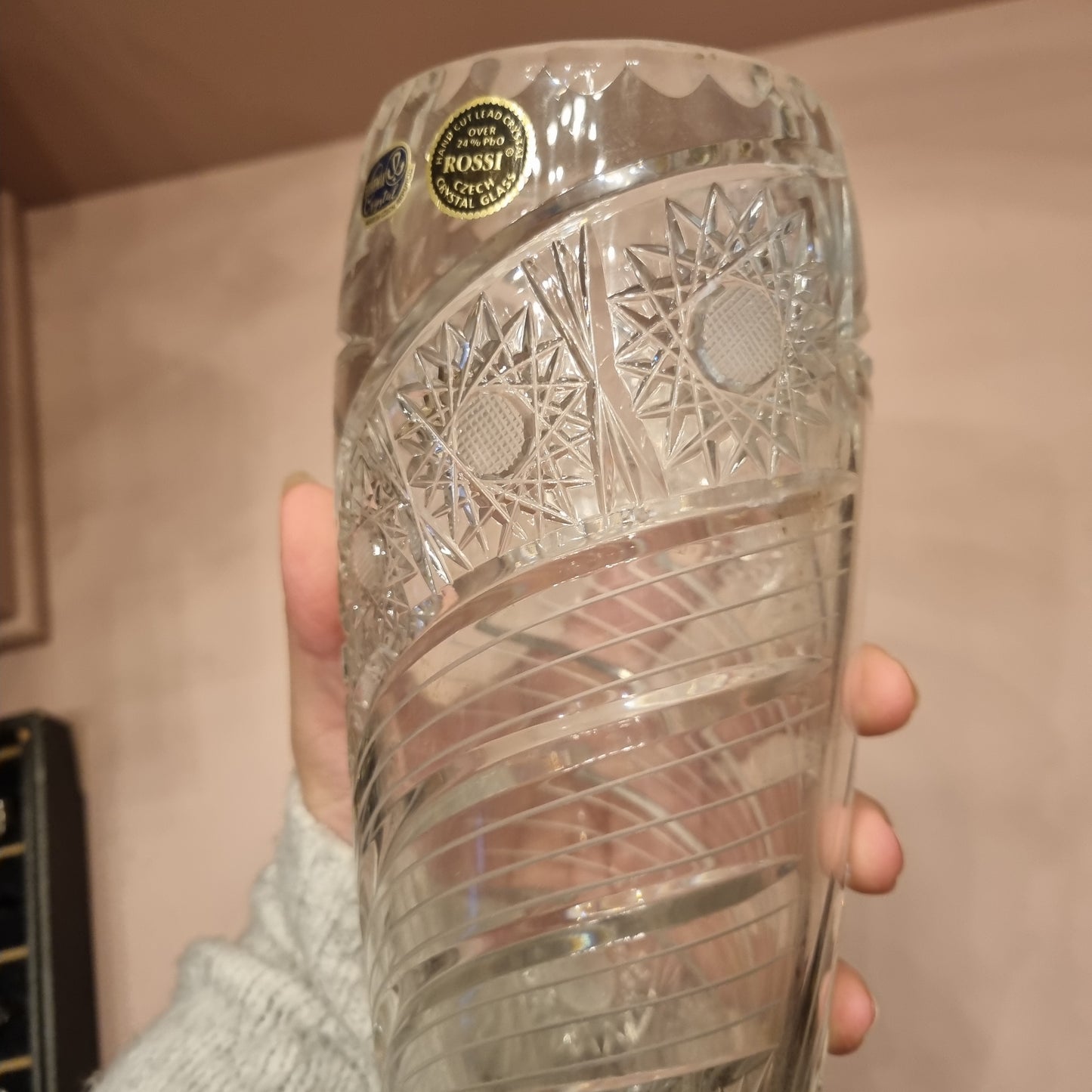 Vintage Kristall Vase Groß