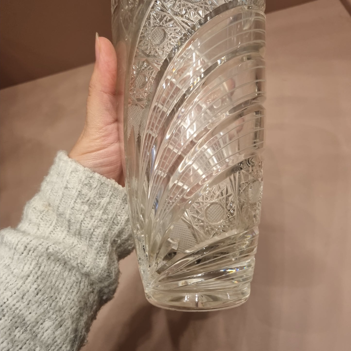Vintage Kristall Vase Groß