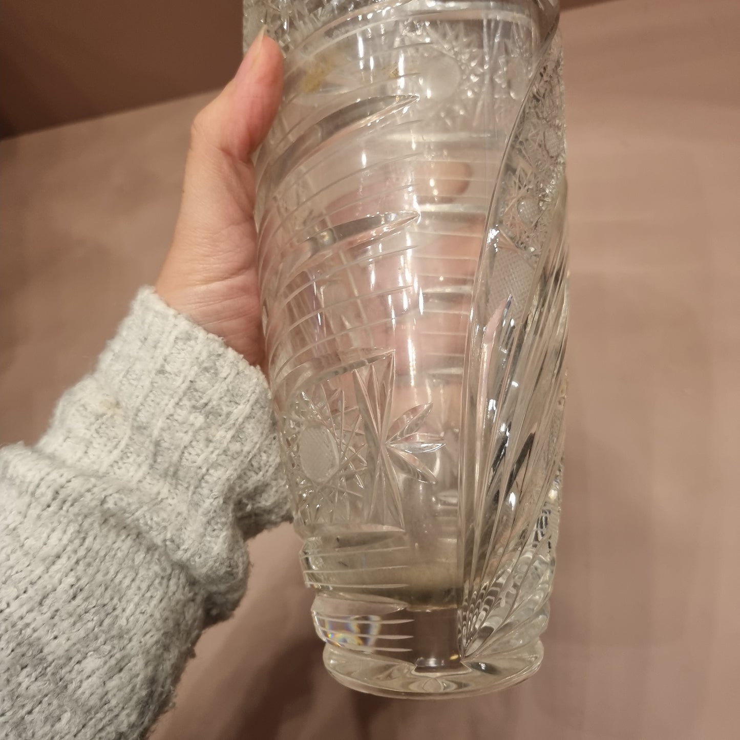 Vintage Kristall Vase Groß