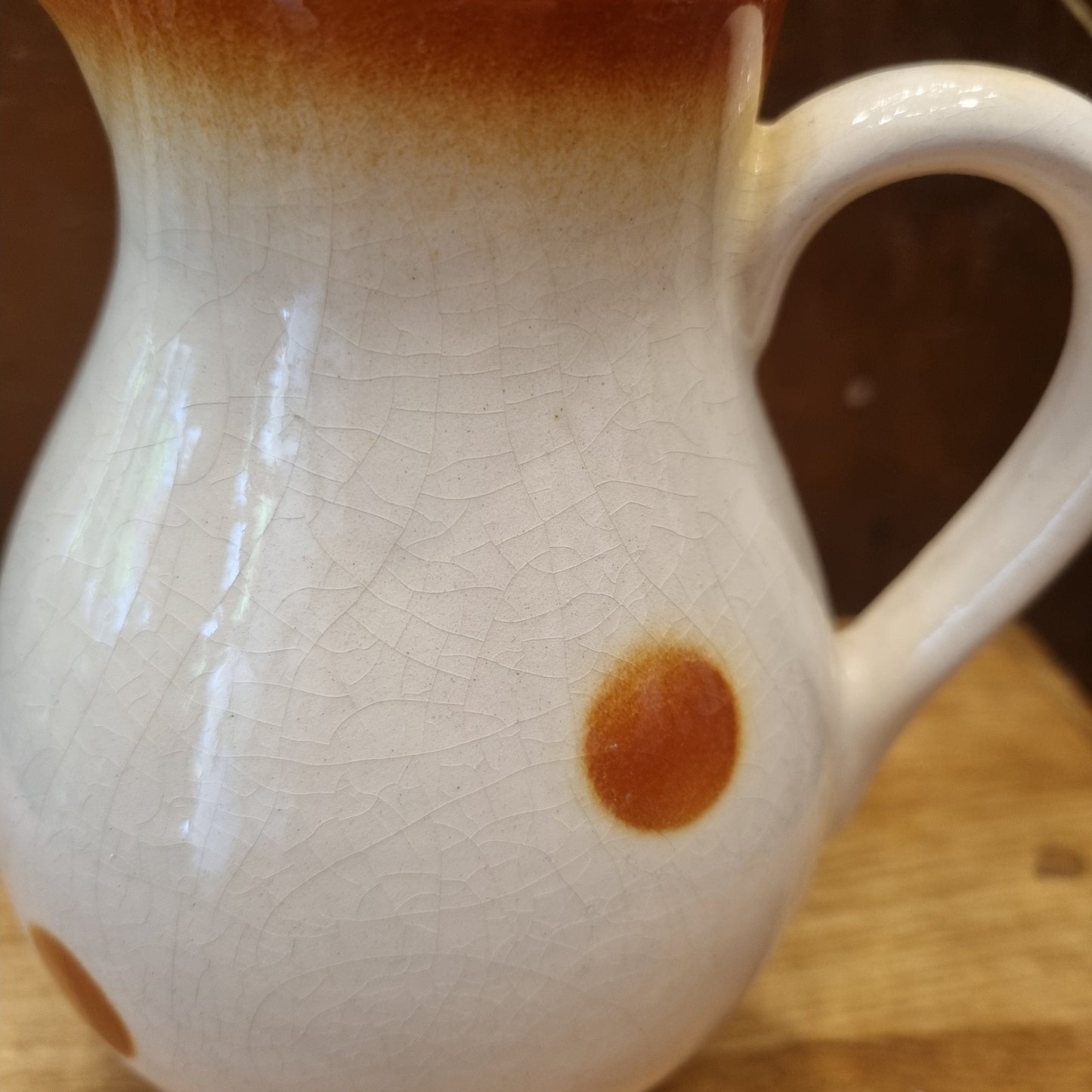 Altes Milchkännchen Kanne Milch Wasser kakao Vintage DDR Retro Punkte Krug