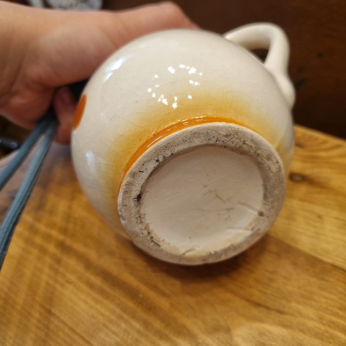 Altes Milchkännchen Kanne Milch Wasser kakao Vintage DDR Retro Punkte Krug