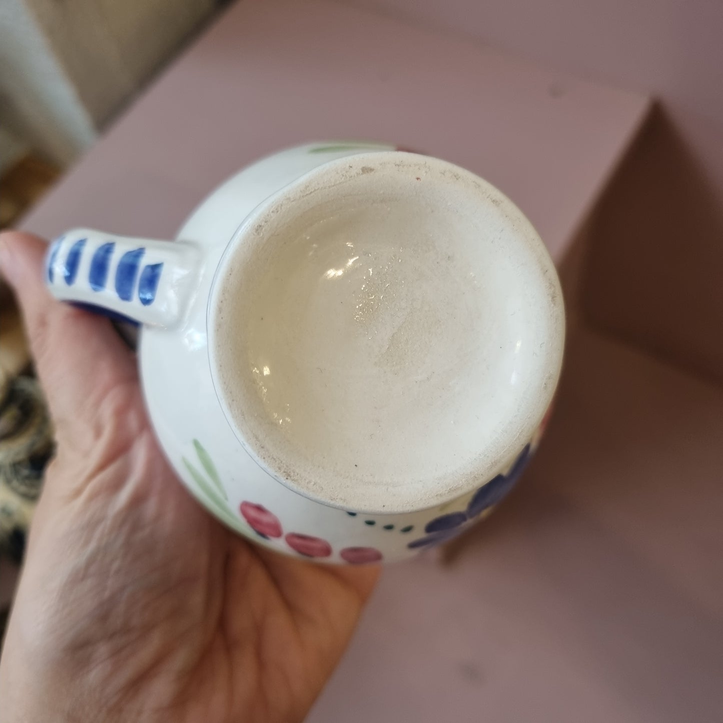 Altes handbemaltes Kännchen Milchkännchen Keramik Blumen