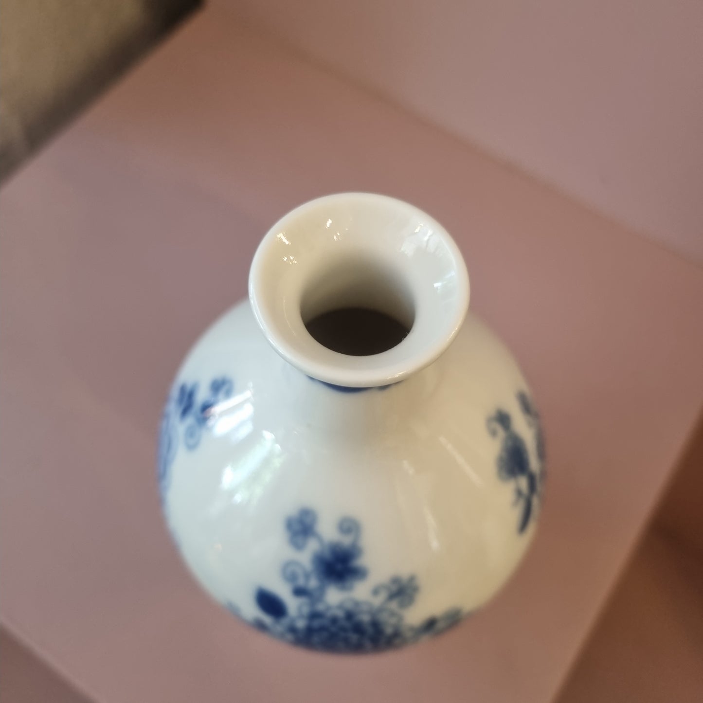 Antike Wallendorfer Porzellan Vase weiß blau Echt Cobalt