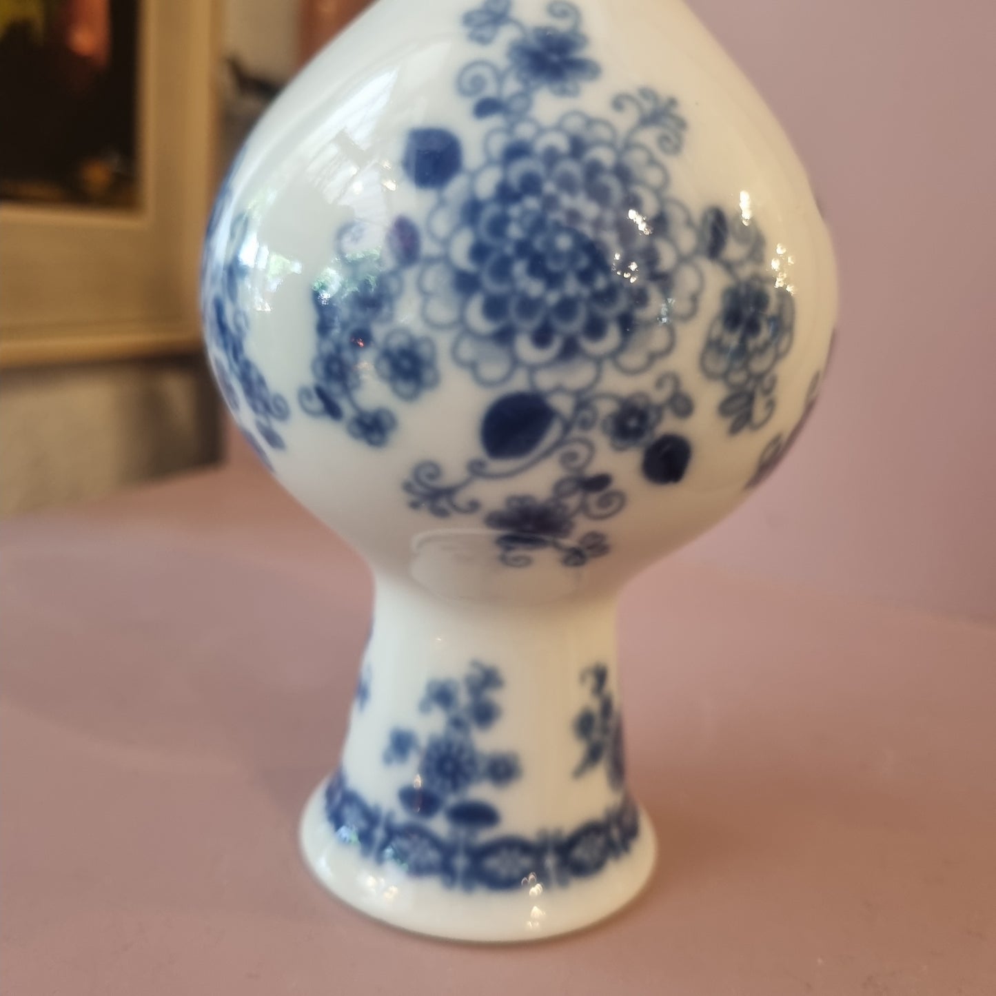 Antike Wallendorfer Porzellan Vase weiß blau Echt Cobalt