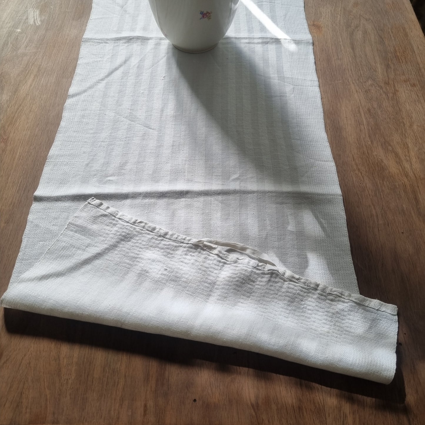 Antikes gestreiftes Geschirrtuch oder auch Tischläufer Leinen Baumwolle 140x40cm