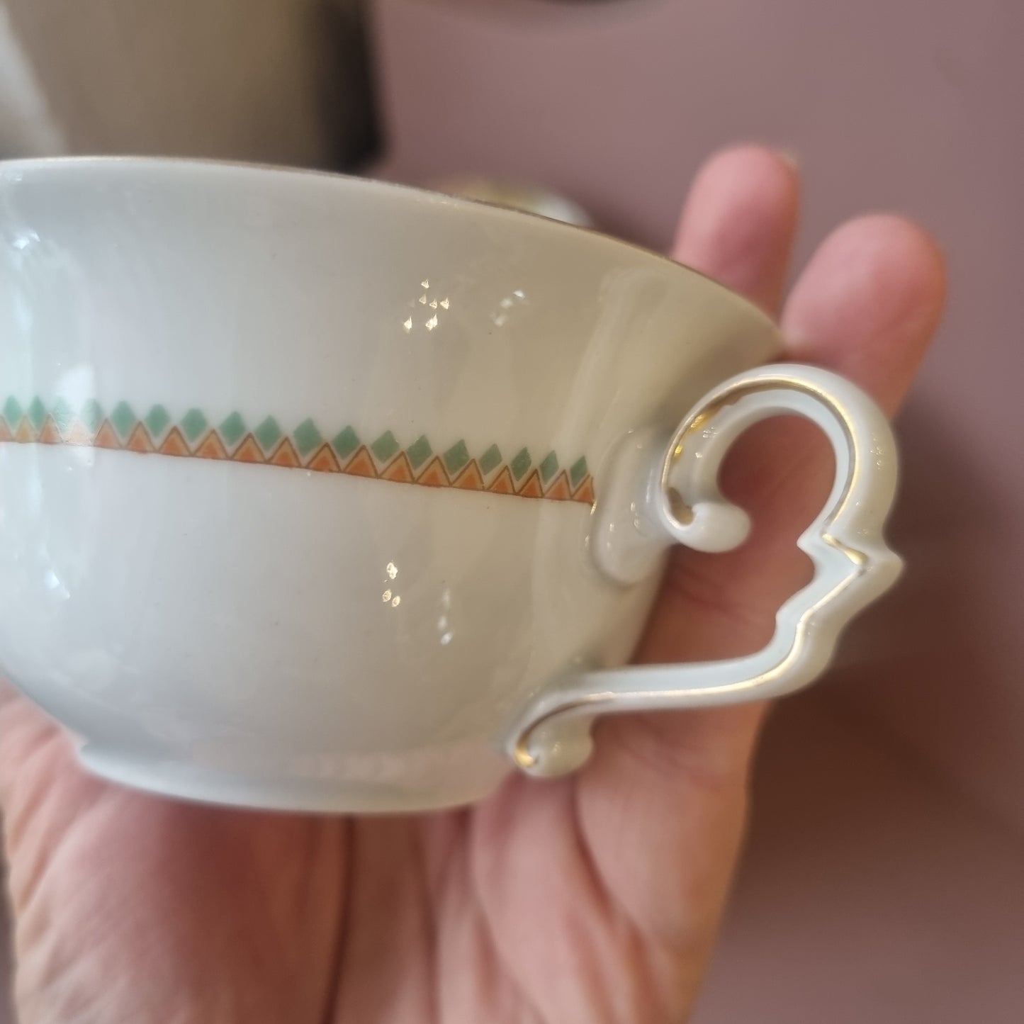 4x Alte Porzellan Tassen KPM Kaffee Tee Rosenmuster