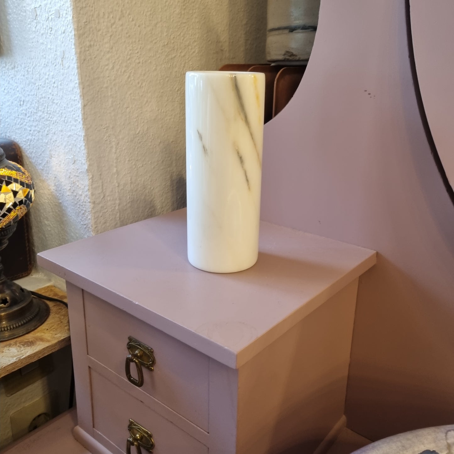 Vintage Marmor Vase Steingut