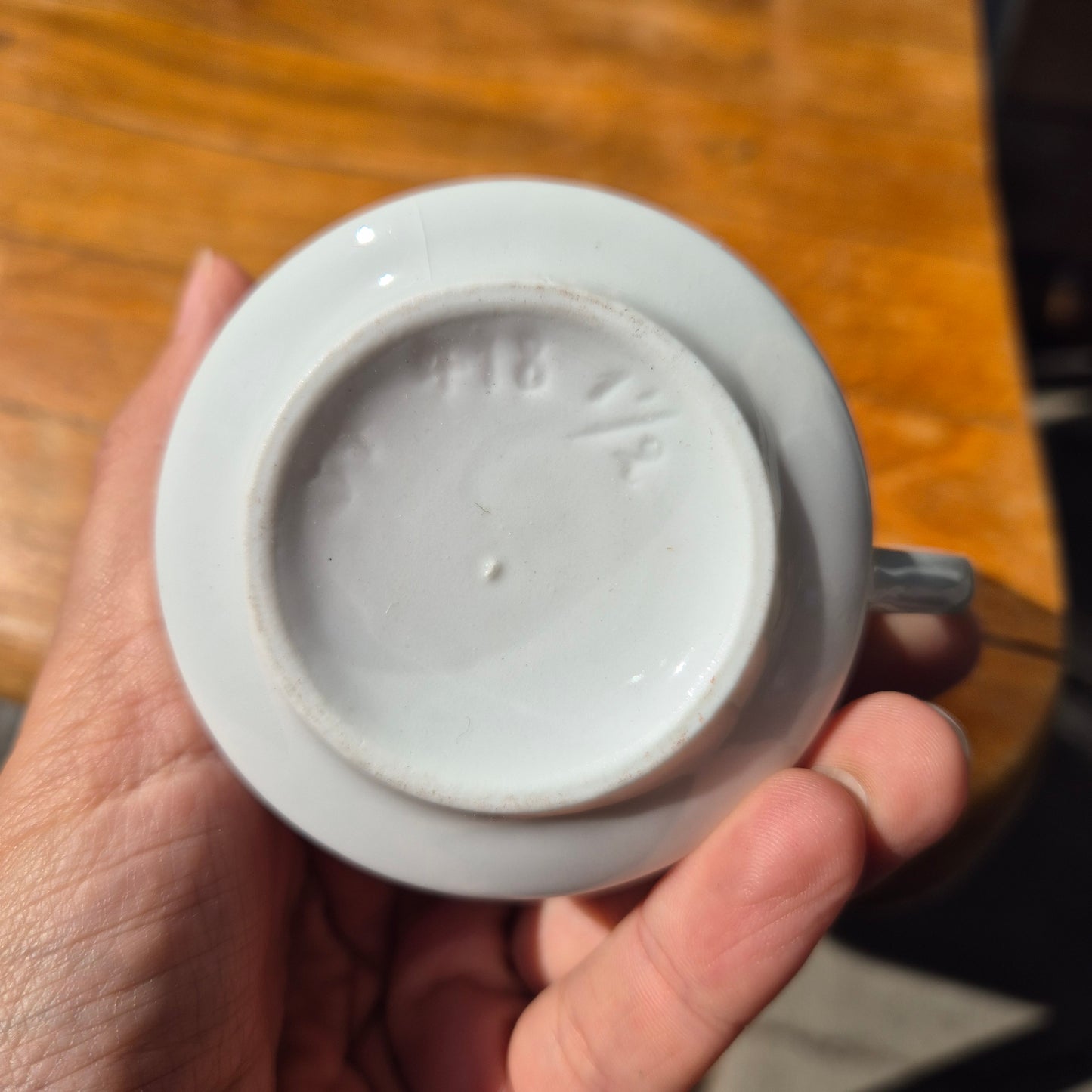 Antike 50er Jahre Tasse Kaffee Tee Porzellan Kindermotiv Handbemalt