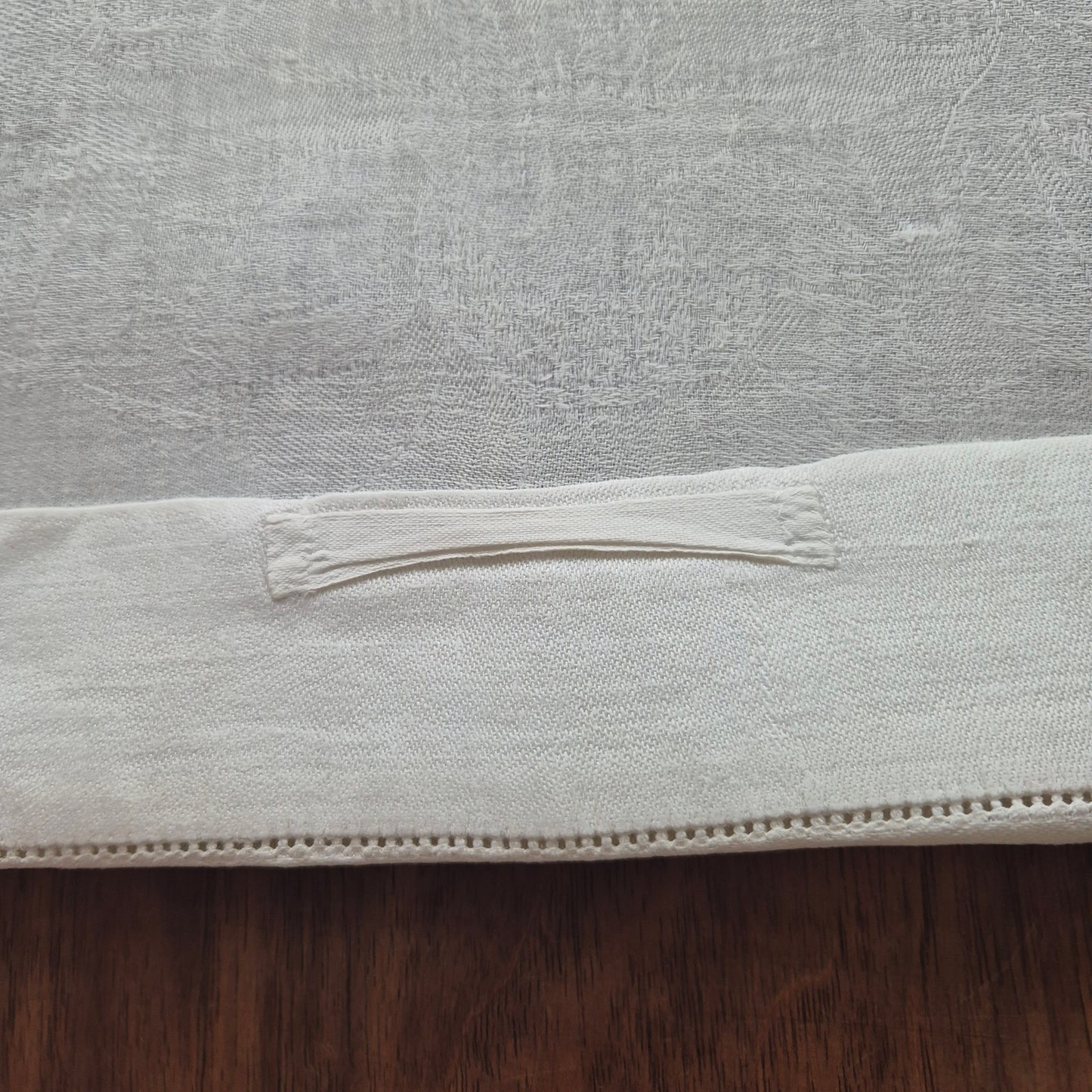 Antikes Jugendstil Küchen- & Geschirrhandtuch weiß Damast Baumwolle 48x122cm Monogramm O.W. 🤍