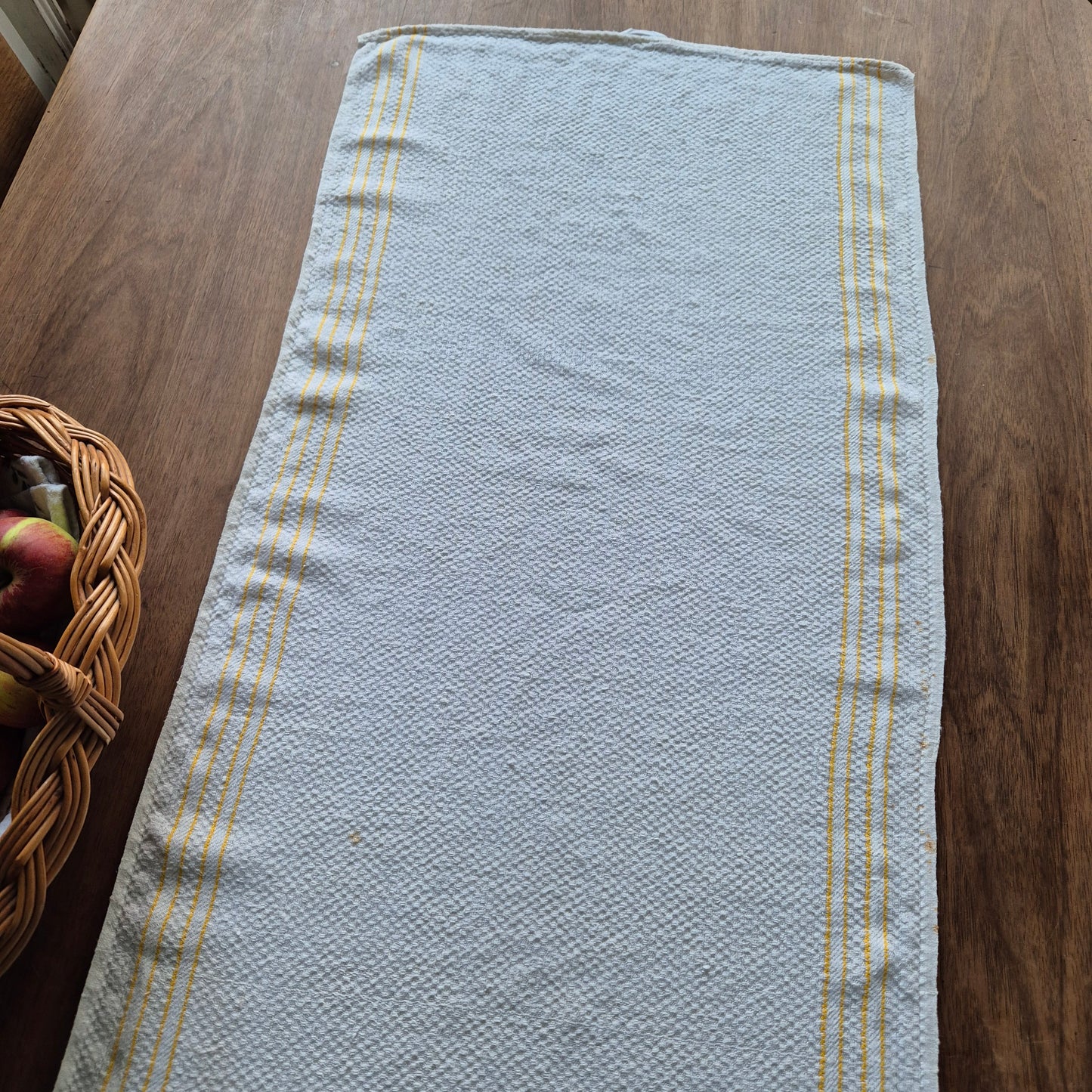 Antikes Jugendstil Küchen- & Geschirrtuch weiß Leinen 45x95cm 🤍