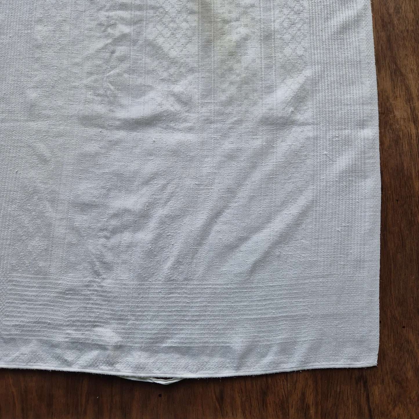 Antikes Jugendstil Küchen- & Geschirrtuch weiß Damast Baumwolle 48x108cm 🤍