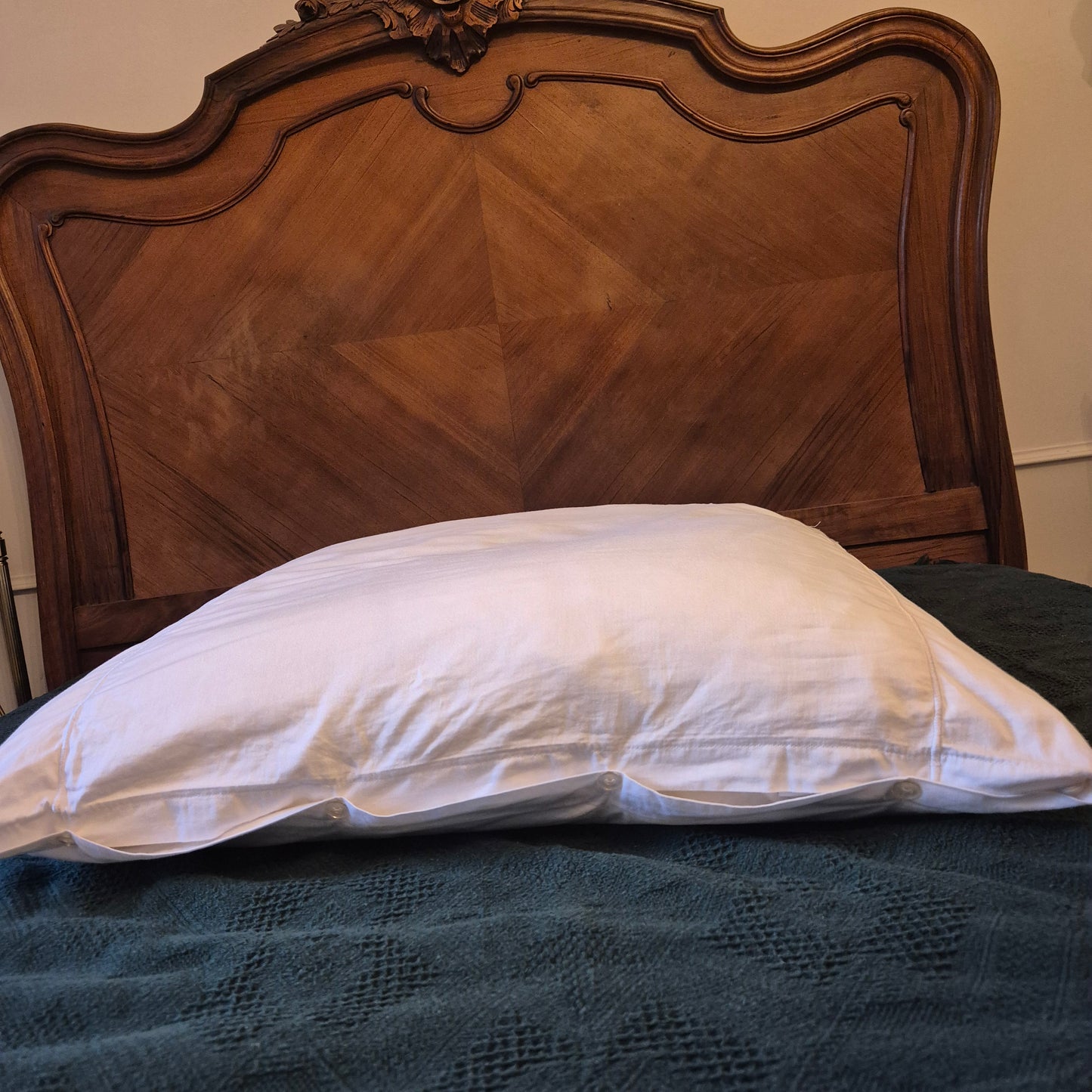 Antike alte Kissenhülle 75x75cm weiß Kissenbezug Monogramm W.A.