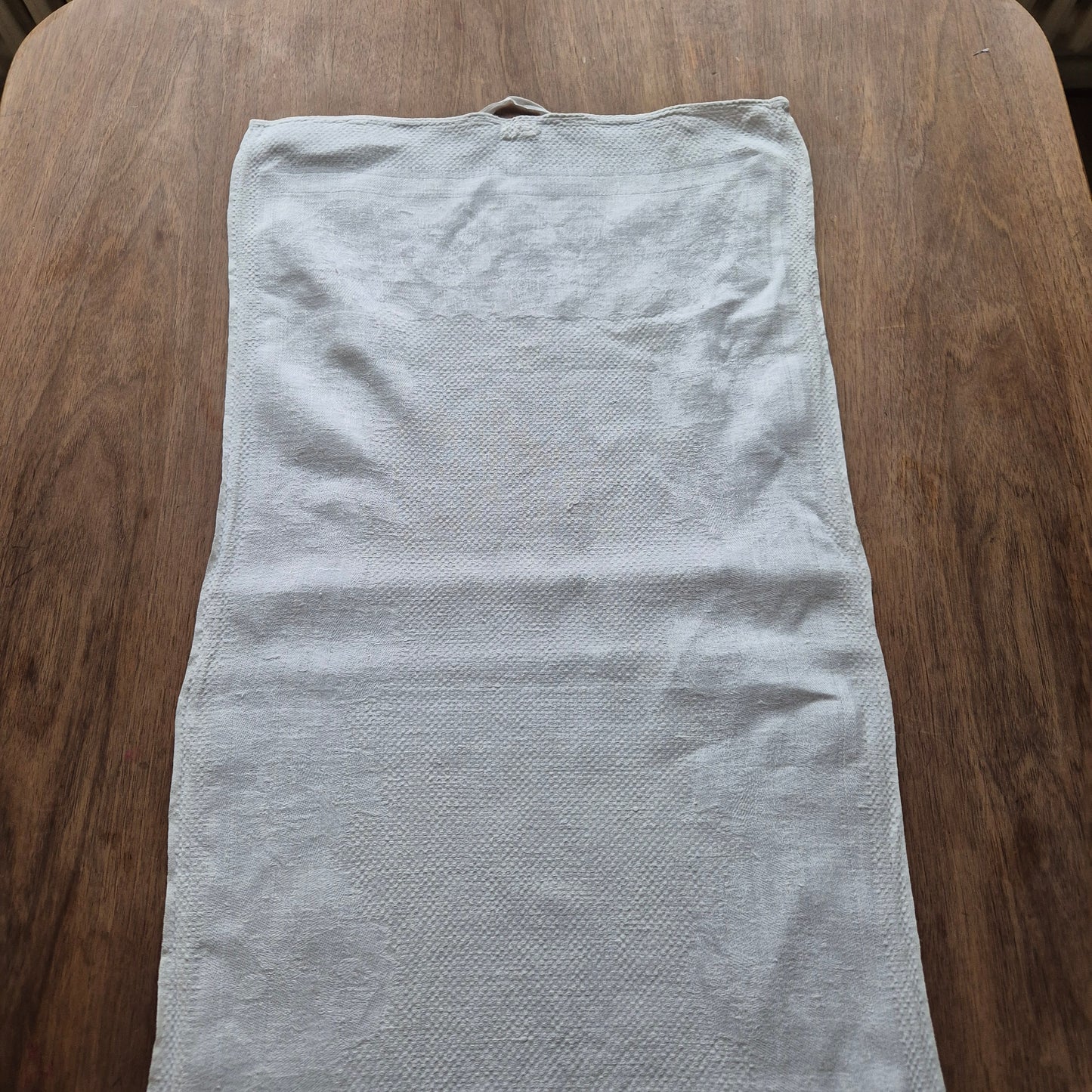 Antikes Geschirrtuch oder auch Tischläufer Leinen Baumwolle weiß 94x44cm