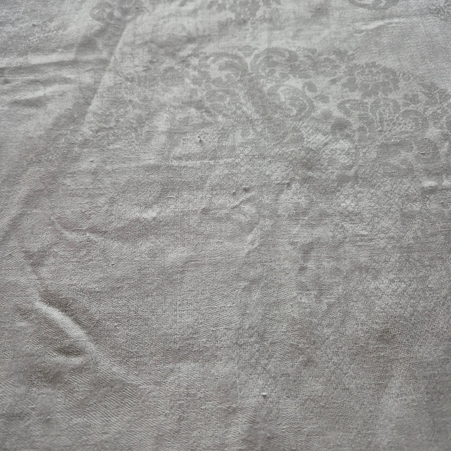 Antike Jugendstil Tischdecke aus Servietten zusammengenäht Tischläufer Baumwolle Damast 75x225cm Monogramm H.S. 🤍