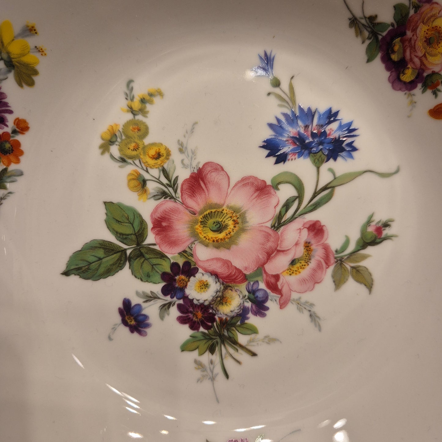 Antike Etagere Bareuther Porzellan Goldrand Schale Obst Gebäck Plätzchen mit Fuß Blumenmalerei