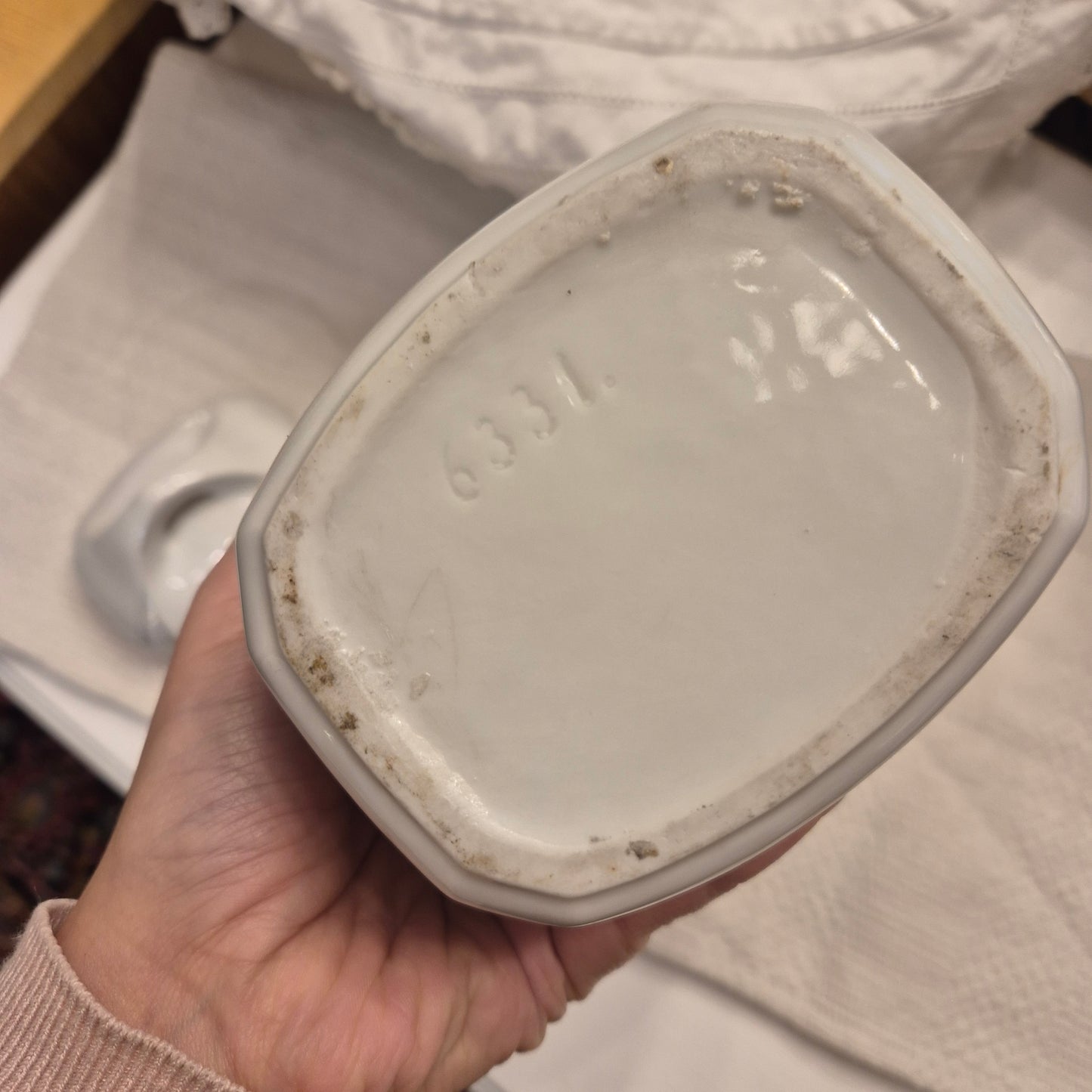 Antike Porzellan Vorratsdose Nudeln Art Deco um 1930 blau weiß