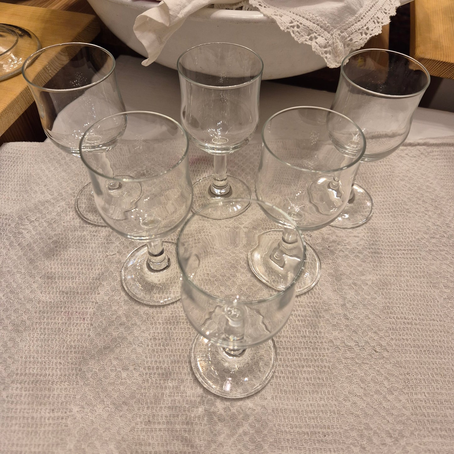 6x kleine alte Vintage Weingläser transparent zeitlos schön!
