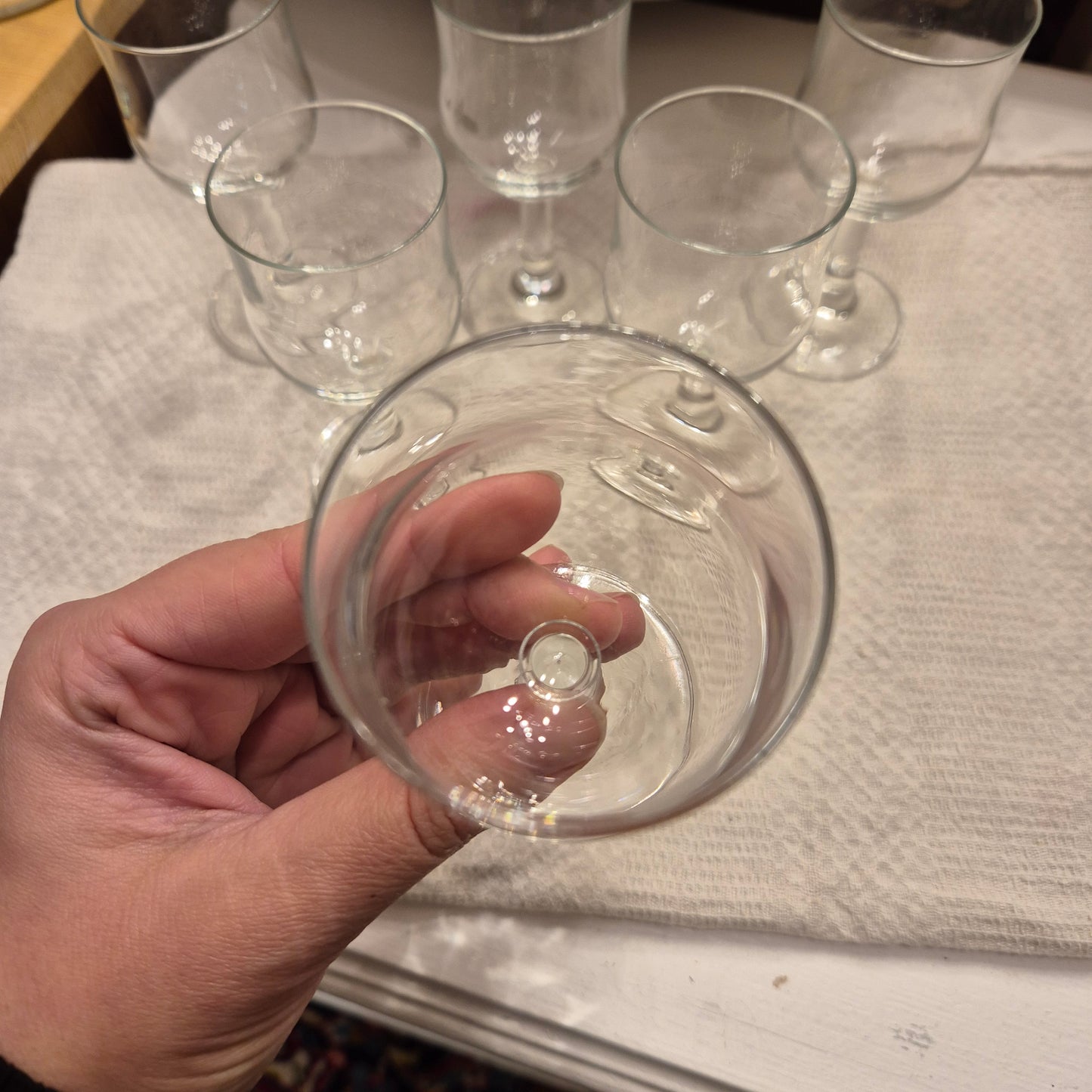 6x kleine alte Vintage Weingläser transparent zeitlos schön!