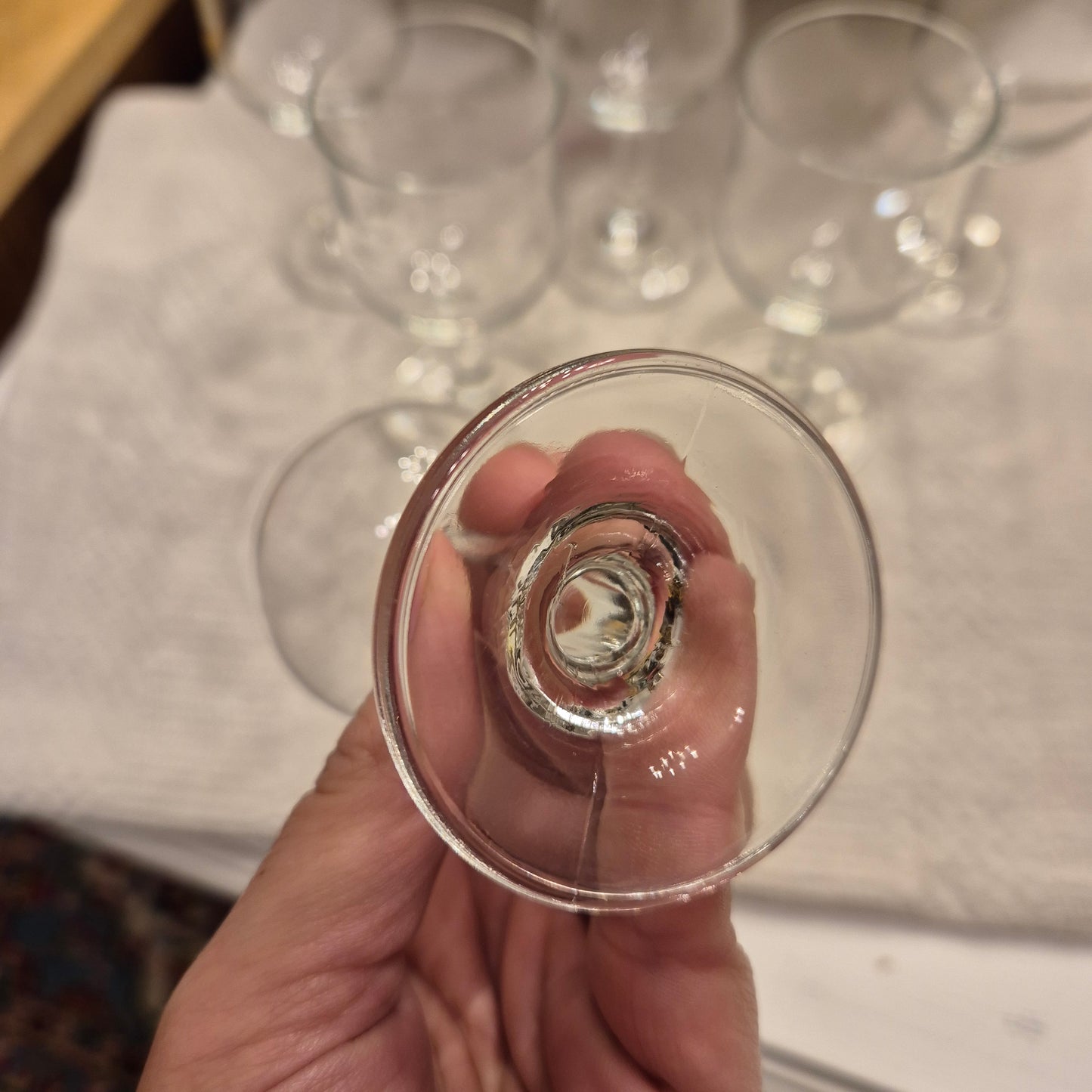 6x kleine alte Vintage Weingläser transparent zeitlos schön!