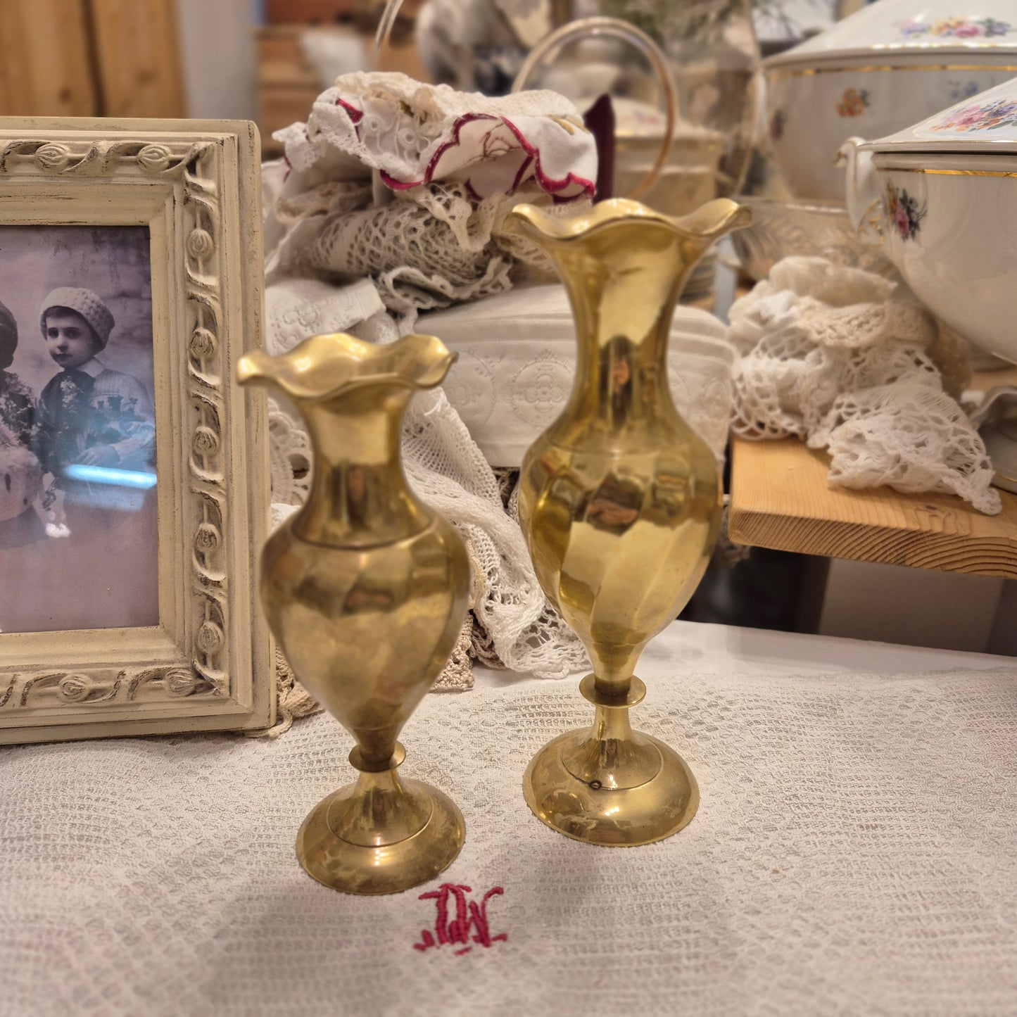 Alte Messing Vase gold Dekovase wunderschön!