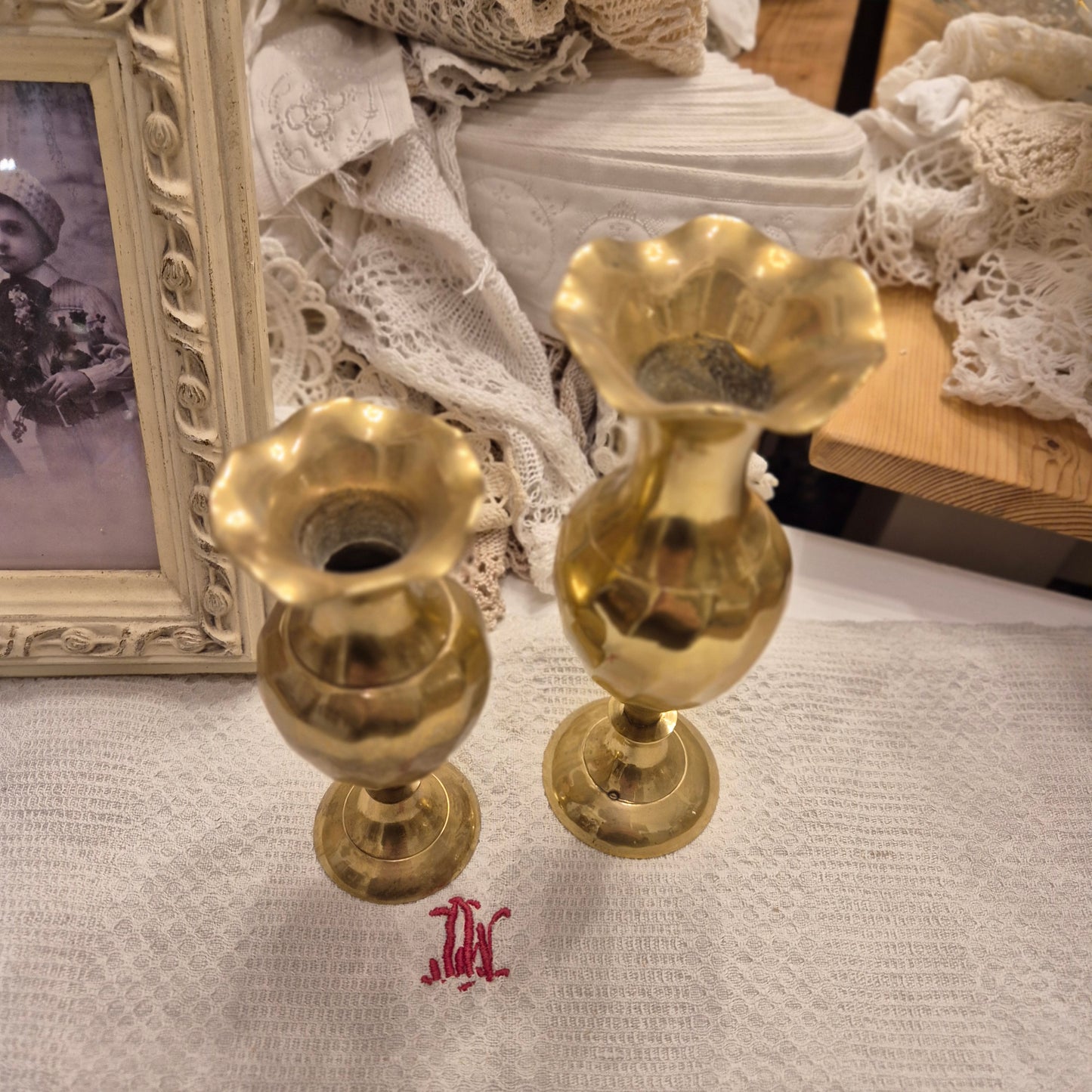 Alte Messing Vase gold Dekovase wunderschön!