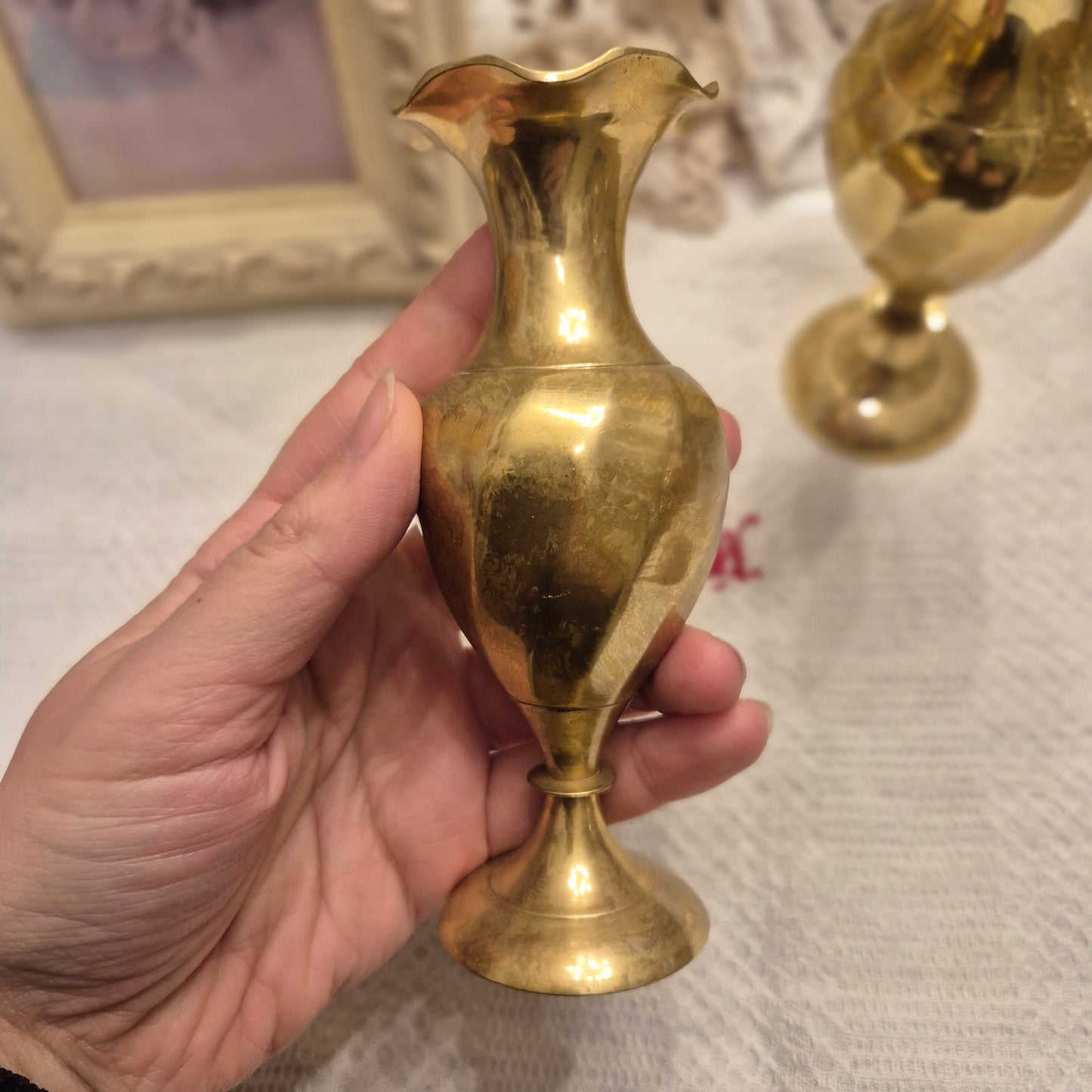 Alte Messing Vase gold Dekovase wunderschön!