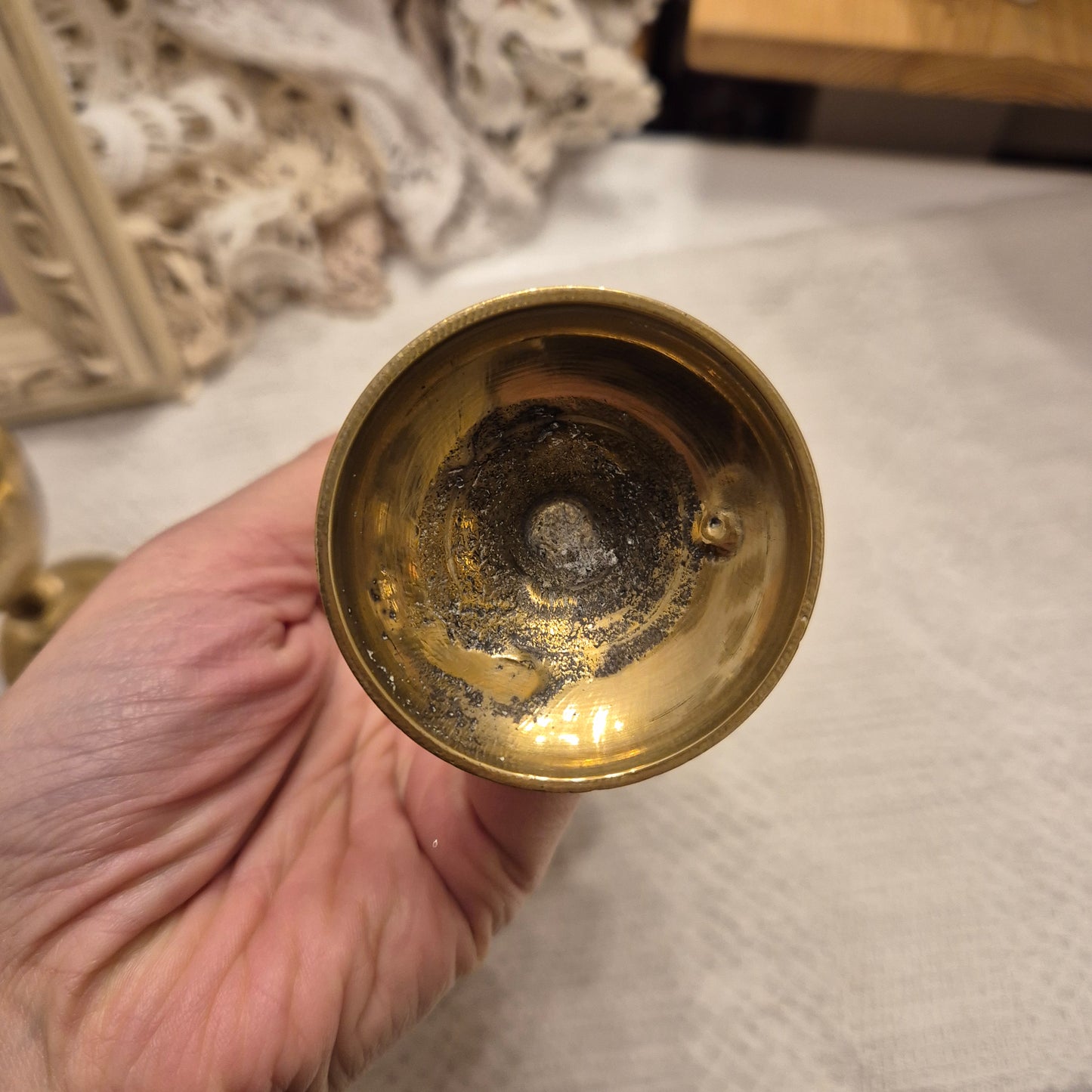 Alte Messing Vase gold Dekovase wunderschön!