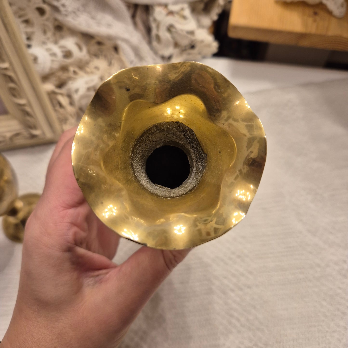 Alte Messing Vase gold Dekovase wunderschön!