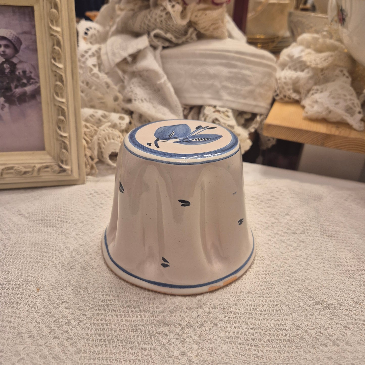 Hübsche vintage kleine Keramik Backform Kuchenform Kranz Gugelhupf auch als DEKO