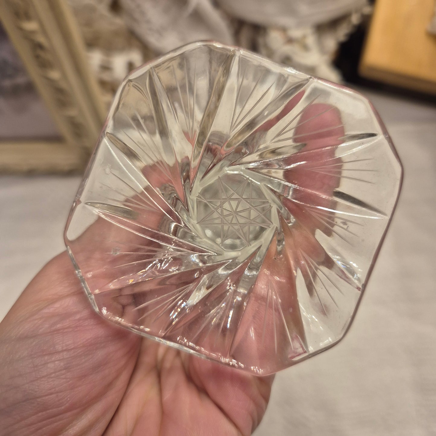 Vintage Kerzenhalter Kristall Glas Kerzenständer