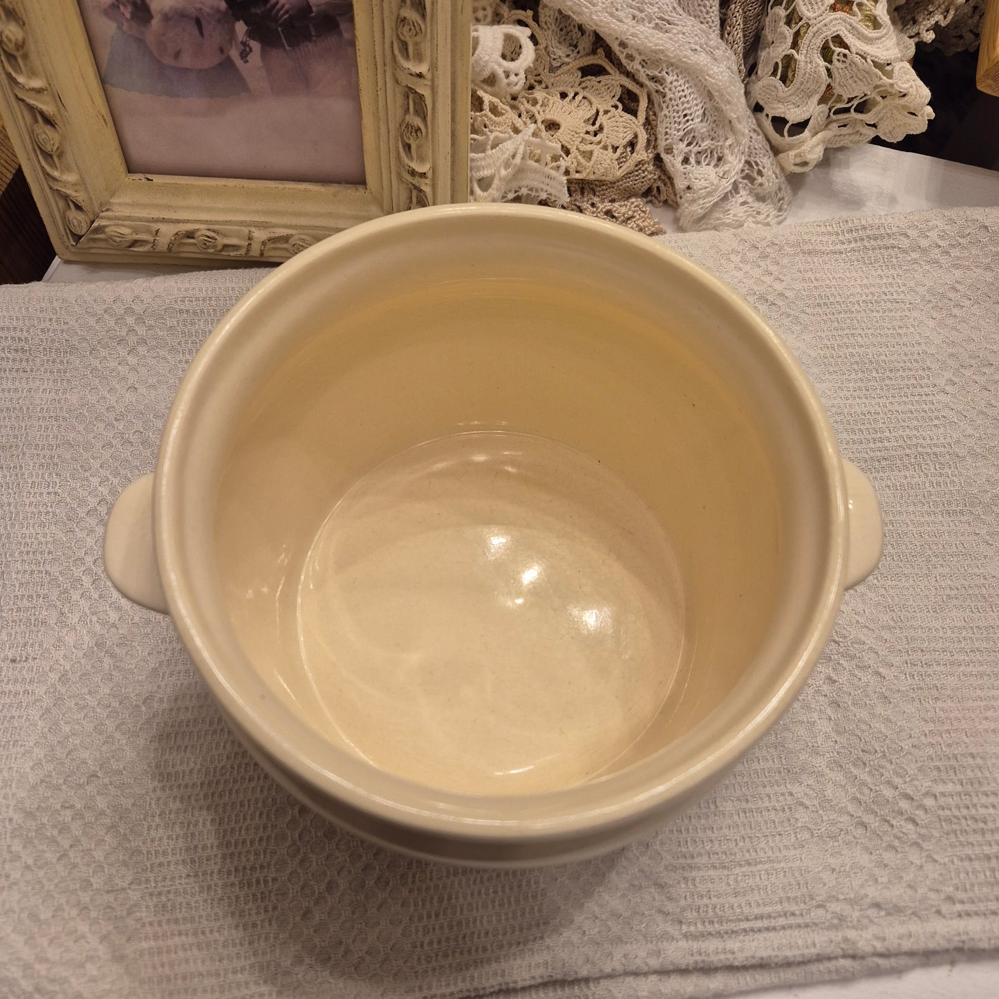 Antiker Hering Topf Schüssel OHNE Deckel Creme Keramik Jugendstil