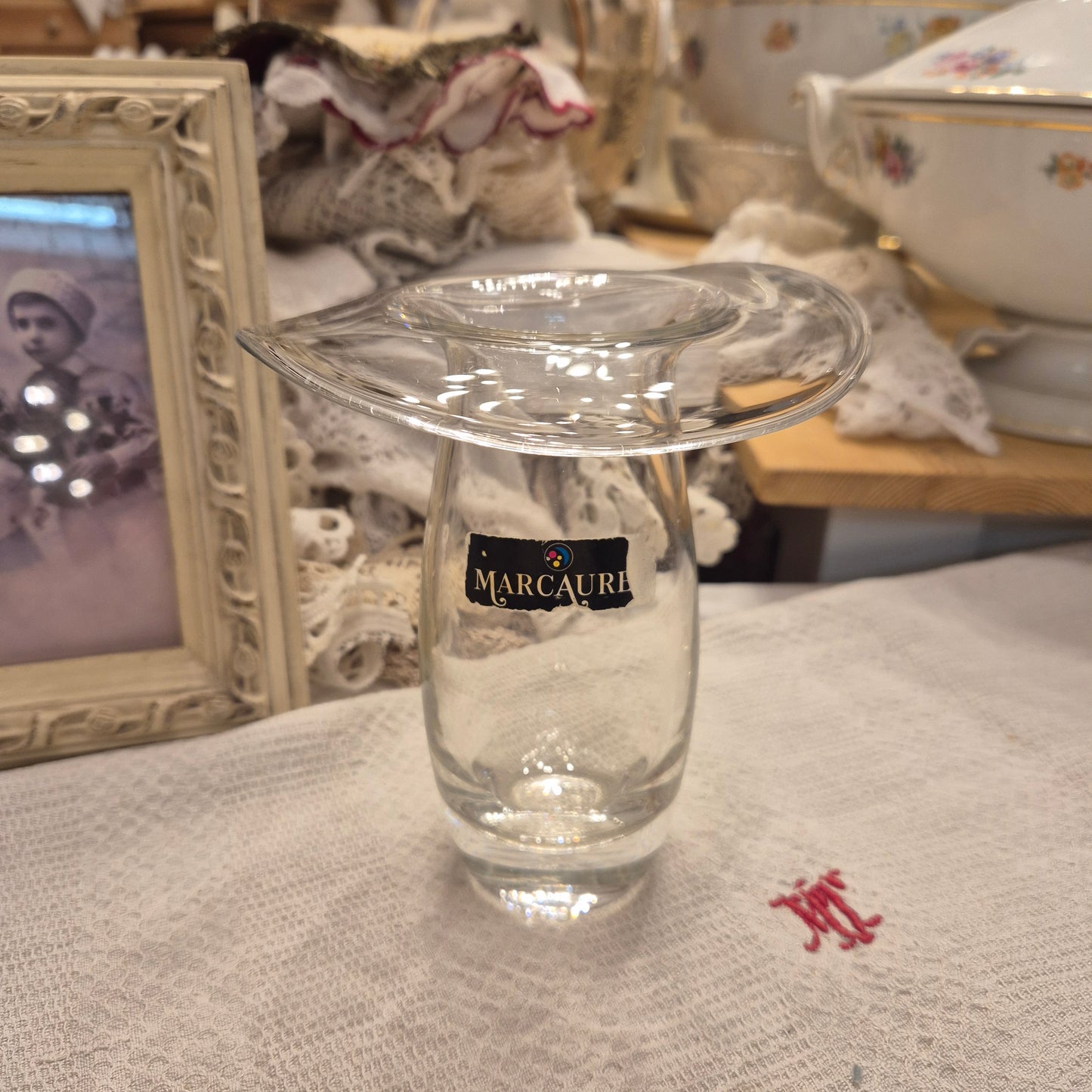 Marc Aurel Glas Vase Vintage Pilzform